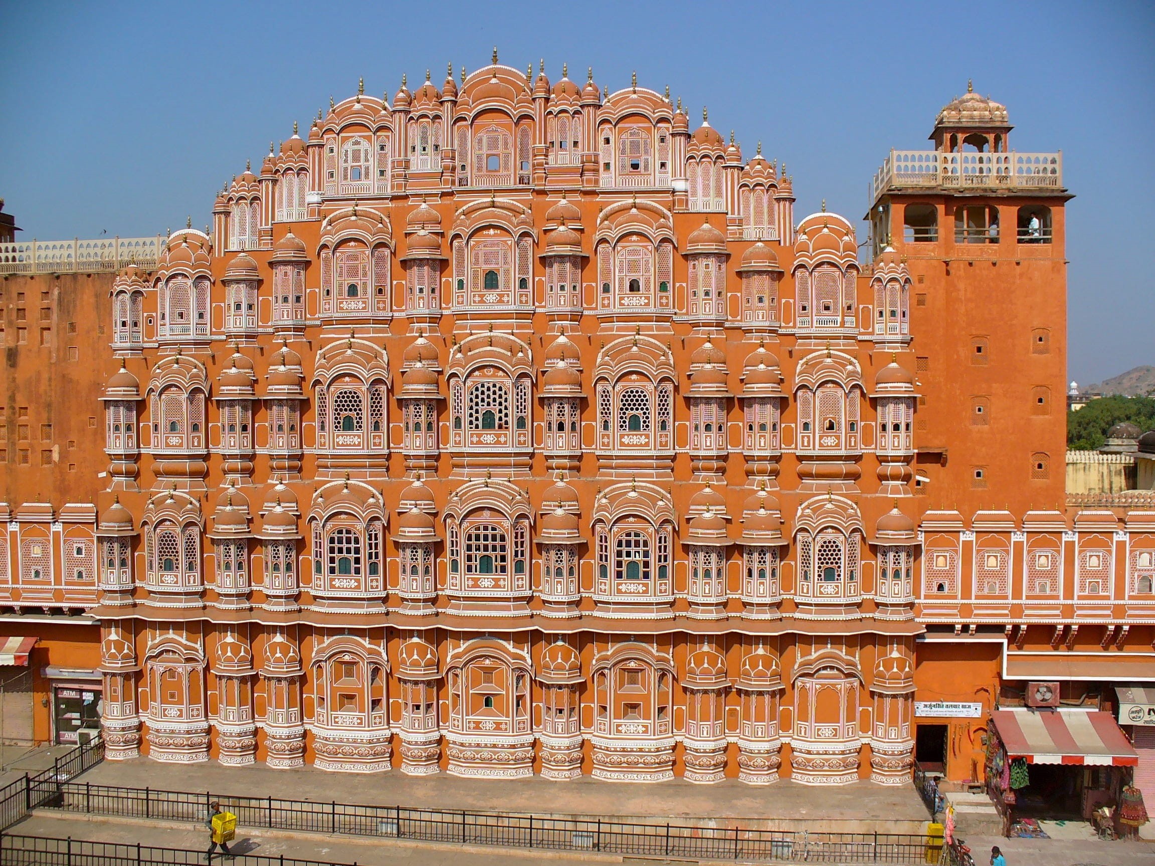 city, building Exterior, built Structure, India, building, clear sky, no people, outdoors, travel destinations, 1080P, blue, brown, travel, architecture, HD Wallpaper