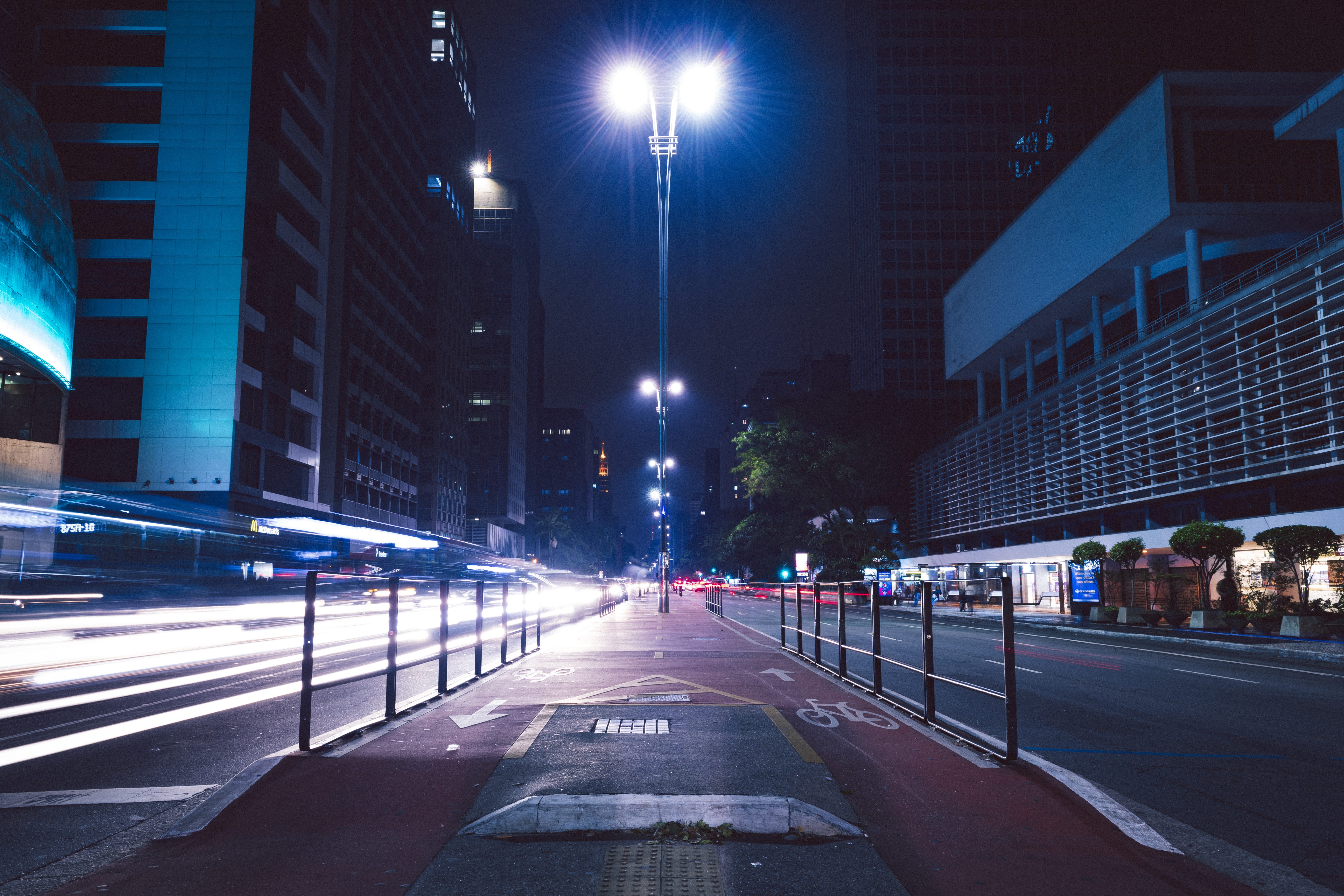 symbol, building, car lights, architecture, city, time, urban, night, speed, no people, sign, skyscraper, night photography, transportation, lighting equipment, HD Wallpaper