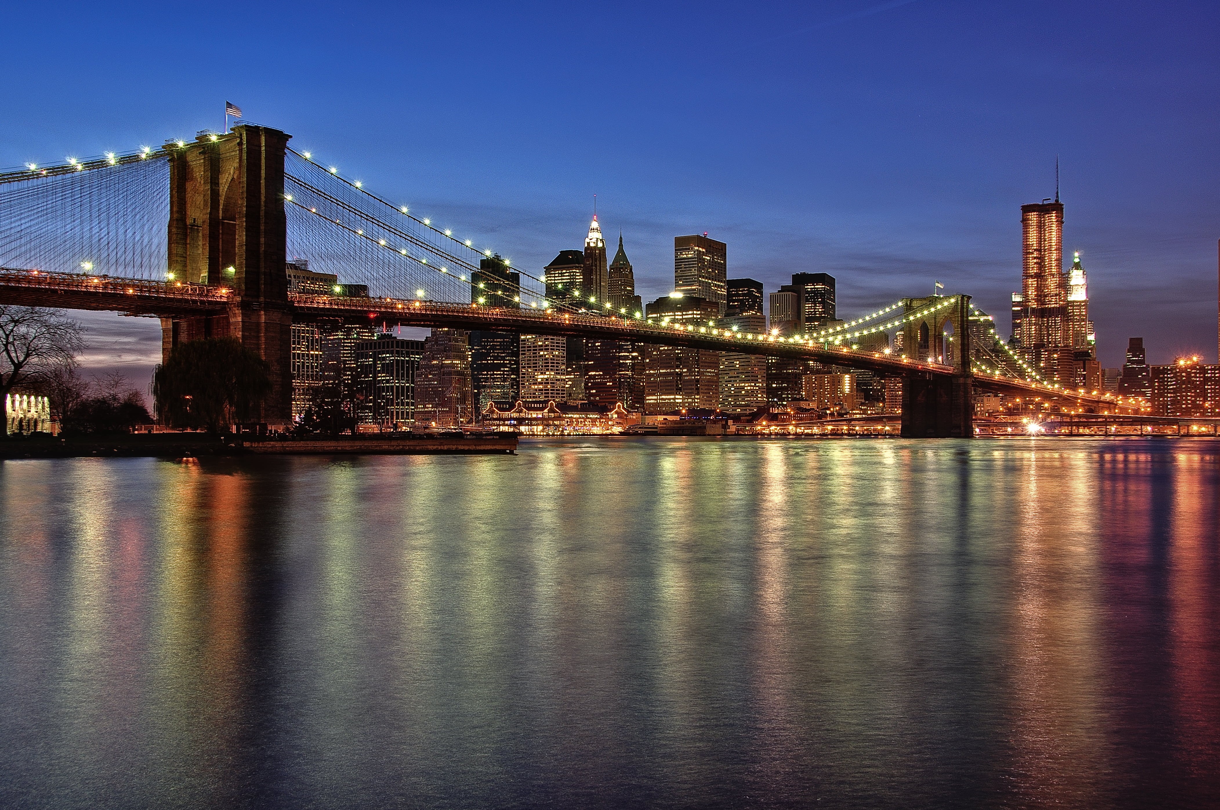 lower Manhattan, manhattan - New York City, full, NYC  New York, uSA, manhattan Bridge, architecture, urban Skyline, new York State, bridge - Man Made Structure, HD Wallpaper