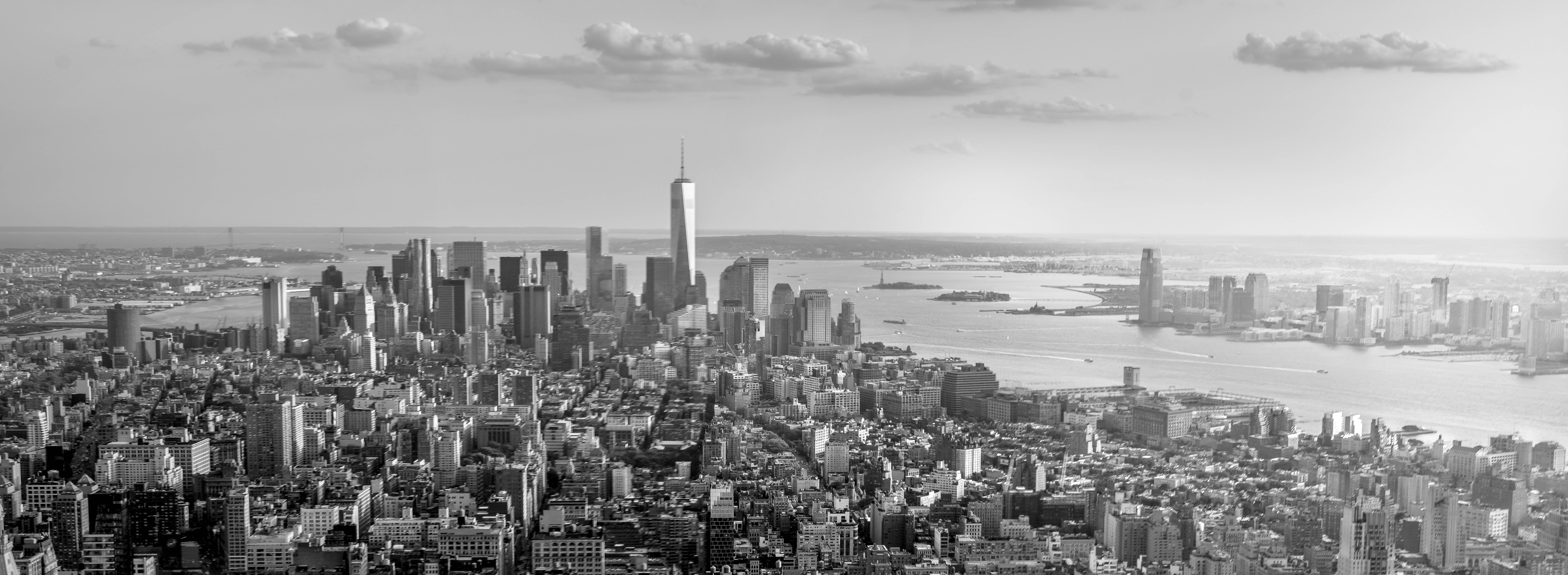 urban Skyline, city, cityscape, uSA, skyscraper, black And White, panorama, Manhattan, urban Scene, 8K, famous Place, BlackandWhite, building Exterior, HD Wallpaper