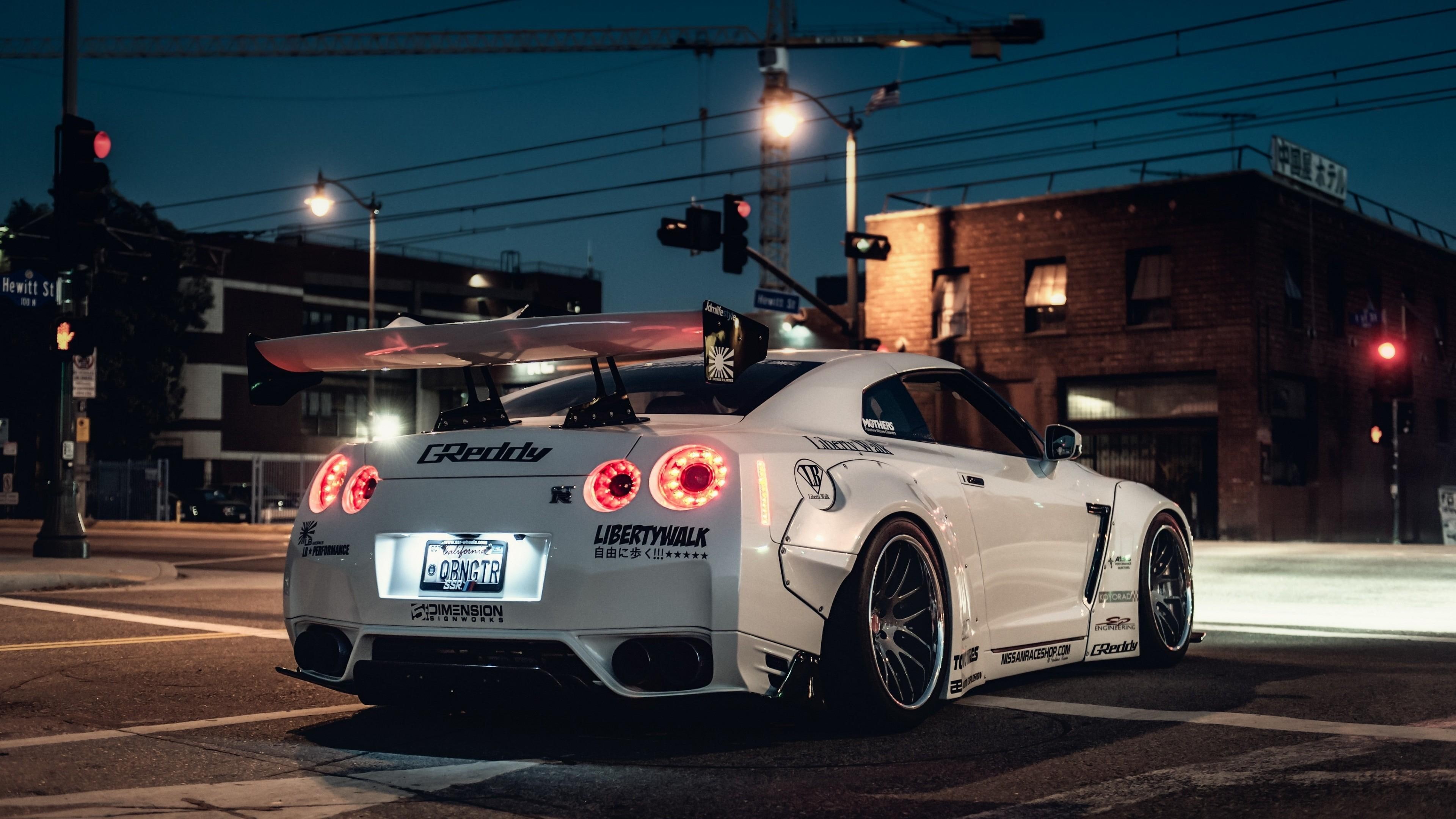 gtr, car, coupe, sports, white, nissan, 4K, HD Wallpaper