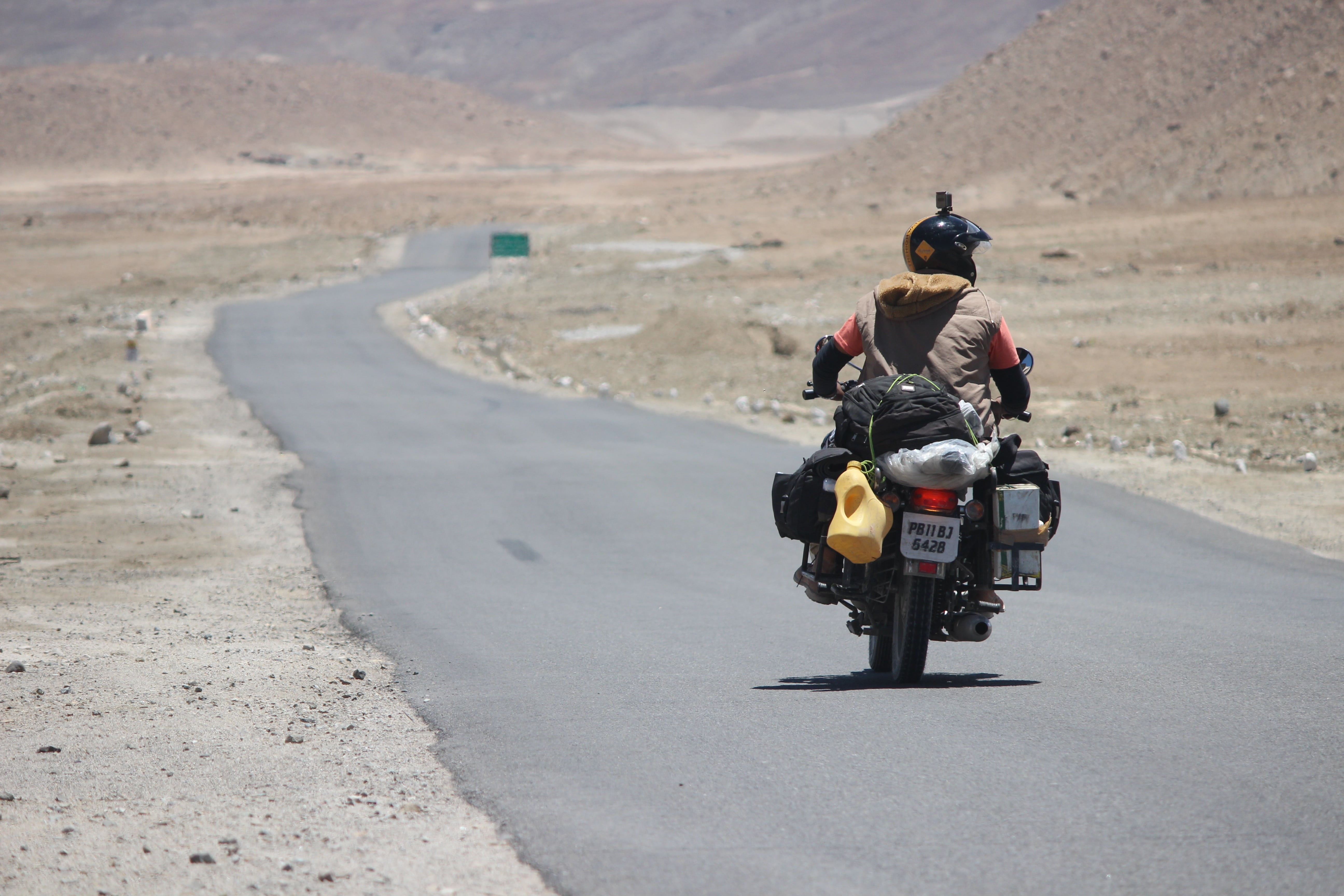day, sunlight, headwear, rider, people, lifestyles, ride, blue, person, leh, sky, road, himalyan, road trip, kashmir, mode of transportation, transportation, HD Wallpaper