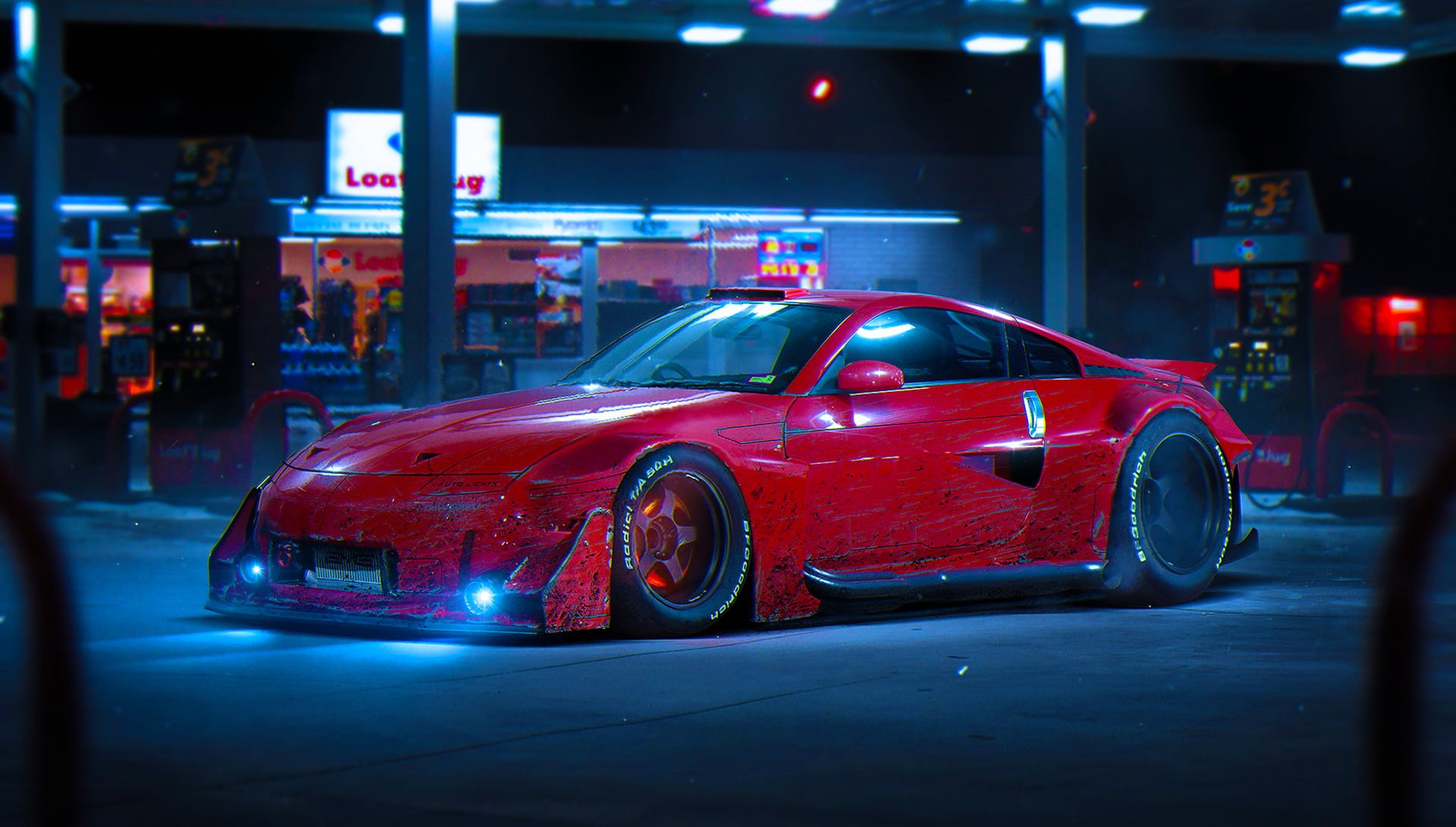 Red, city, 1080P, speed, Future, road, no people, outdoors, Color, mode of transportation, architecture, lighting equipment, illuminated, transportation, HD Wallpaper