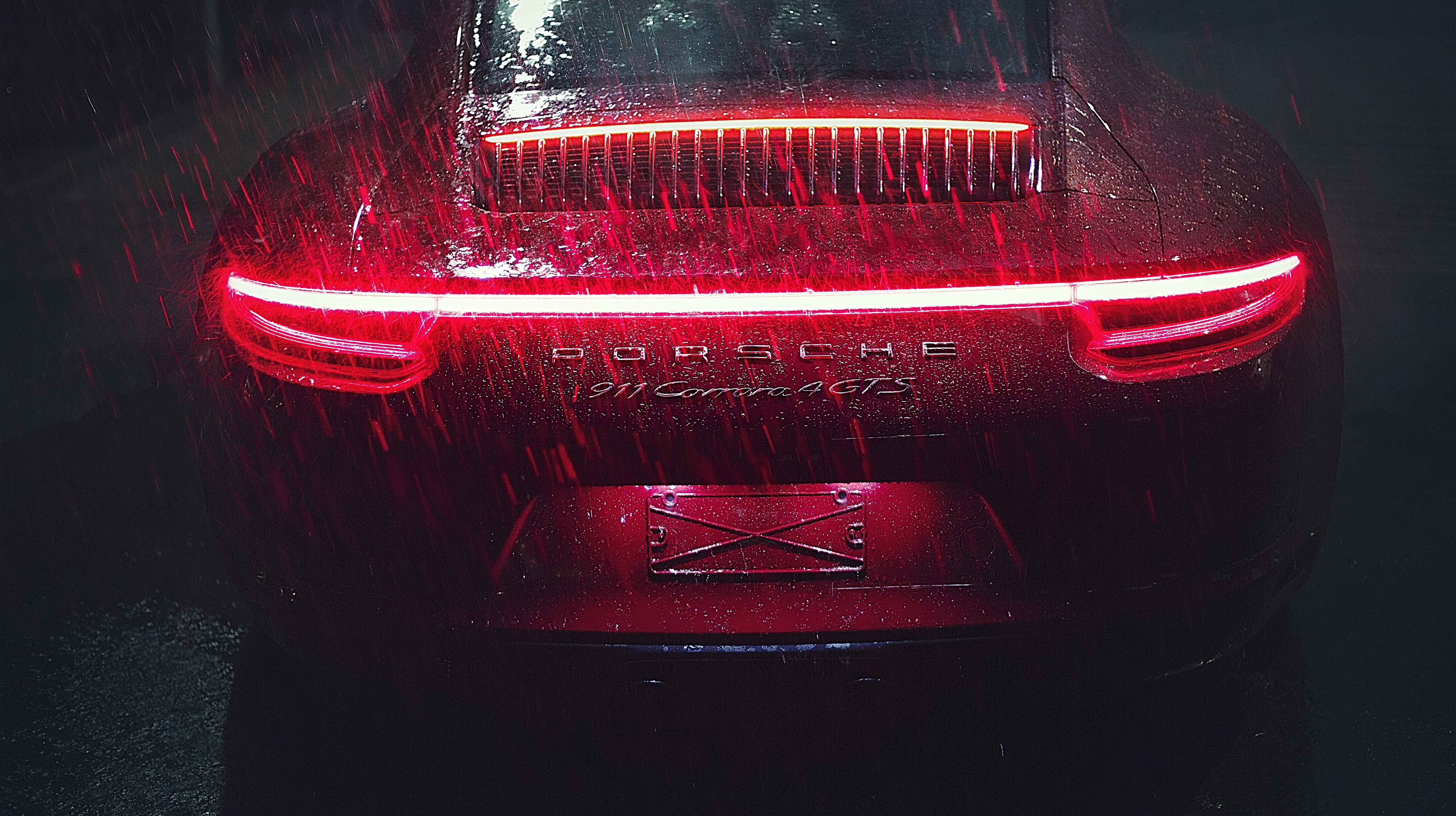 text, transportation, taillight, carrera, close-up, turned, car, light - natural phenomenon, motor vehicle, night, 5K, sign, land vehicle, red, tail light, HD Wallpaper