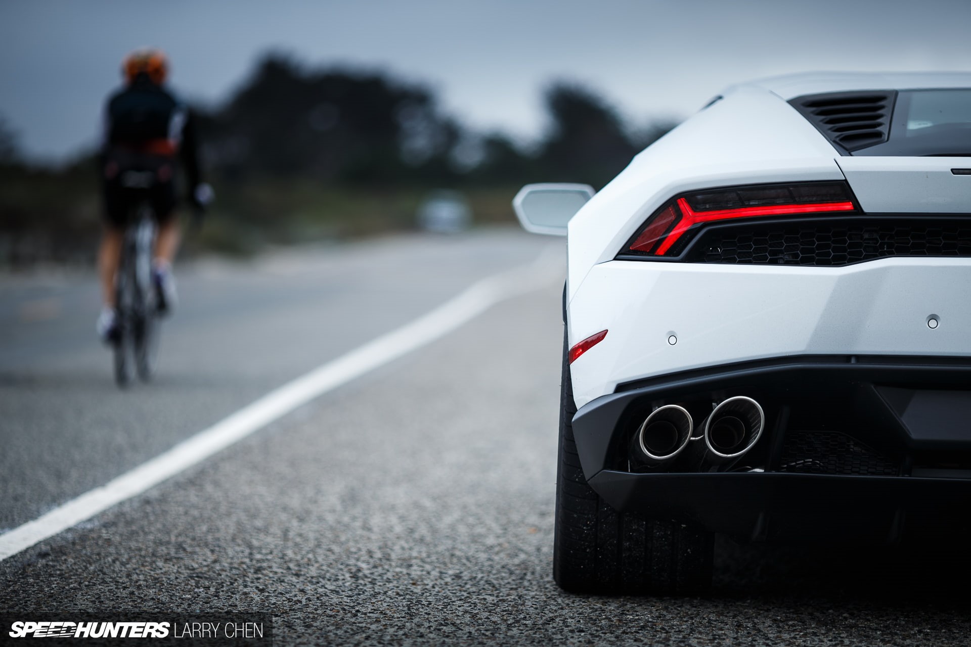 lamborghini, tail, hd, white, huracan, 1080P, light, cars, HD Wallpaper