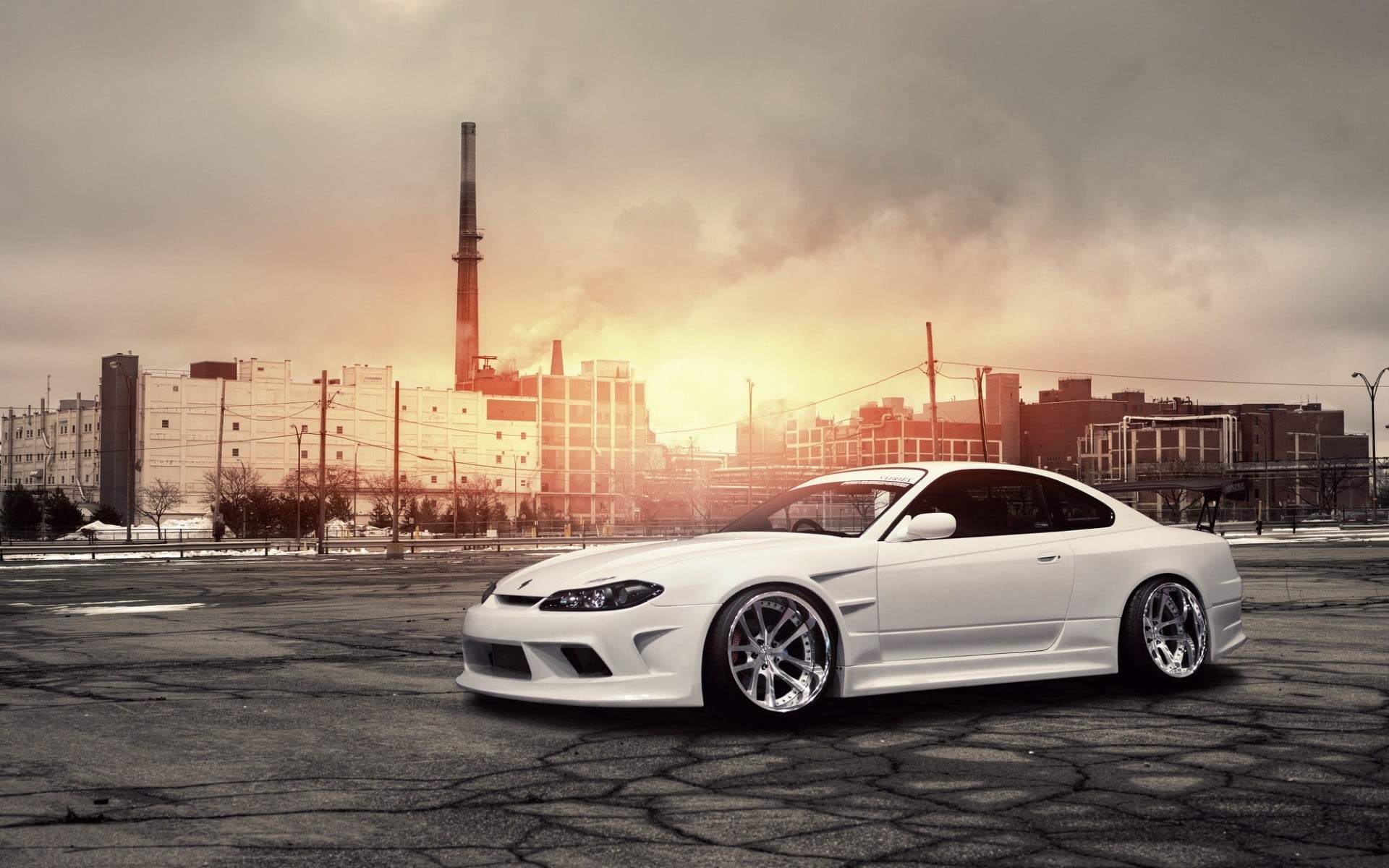 modified, transportation, no people, city, street, 1080P, tuning, factory, built structure, white, building, building exterior, car, nature, industry, HD Wallpaper