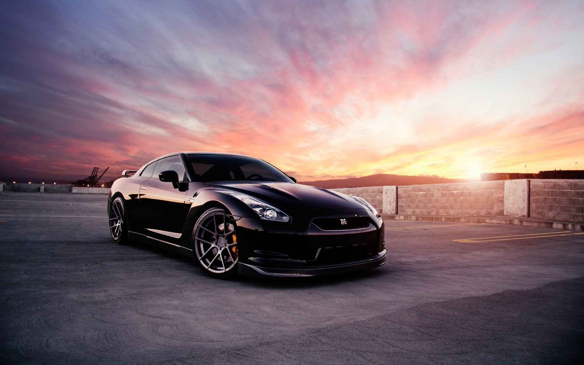 Black, Nissan, Sunset, R, Car, 1080P, GT, HD Wallpaper