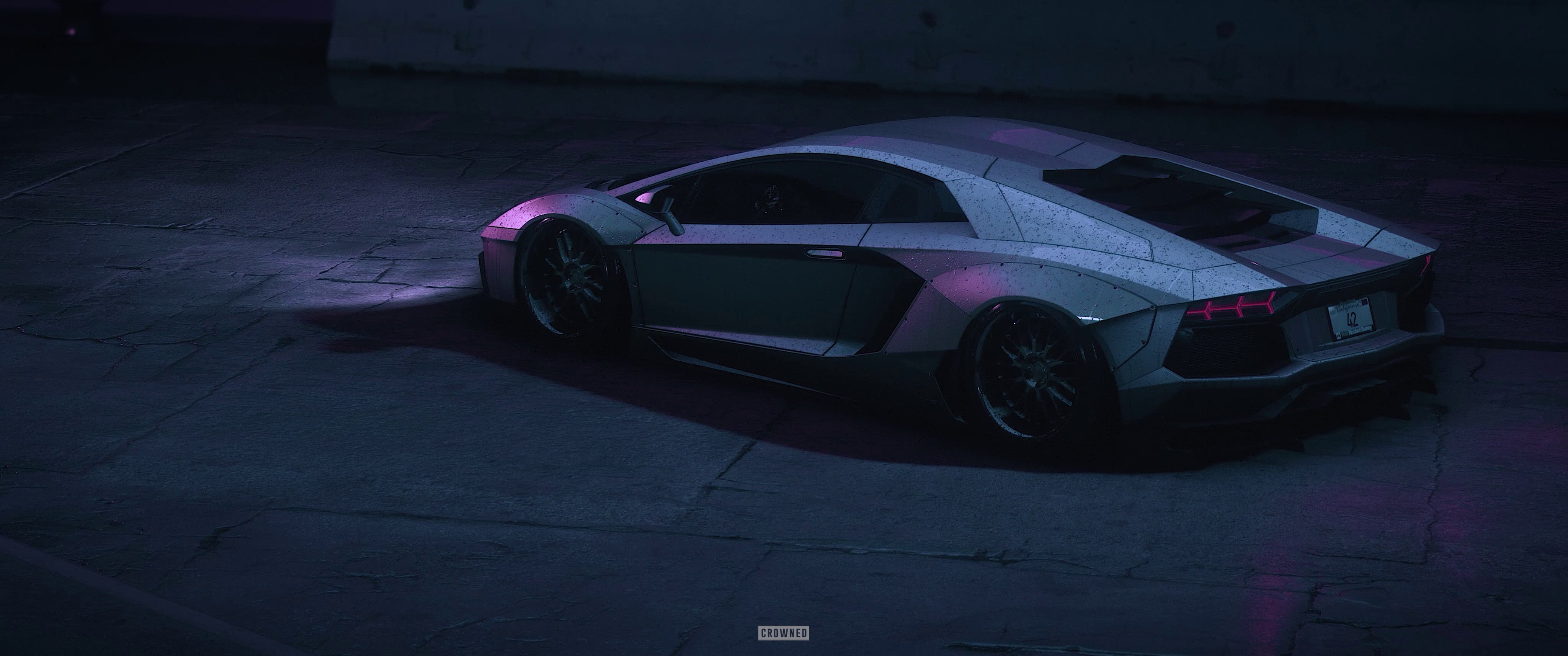 4K, dark, mode of transportation, Lamborghini Aventador, city, Need for Speed, night, wheel, indoors, vehicle, land vehicle, people, sports car, HD Wallpaper