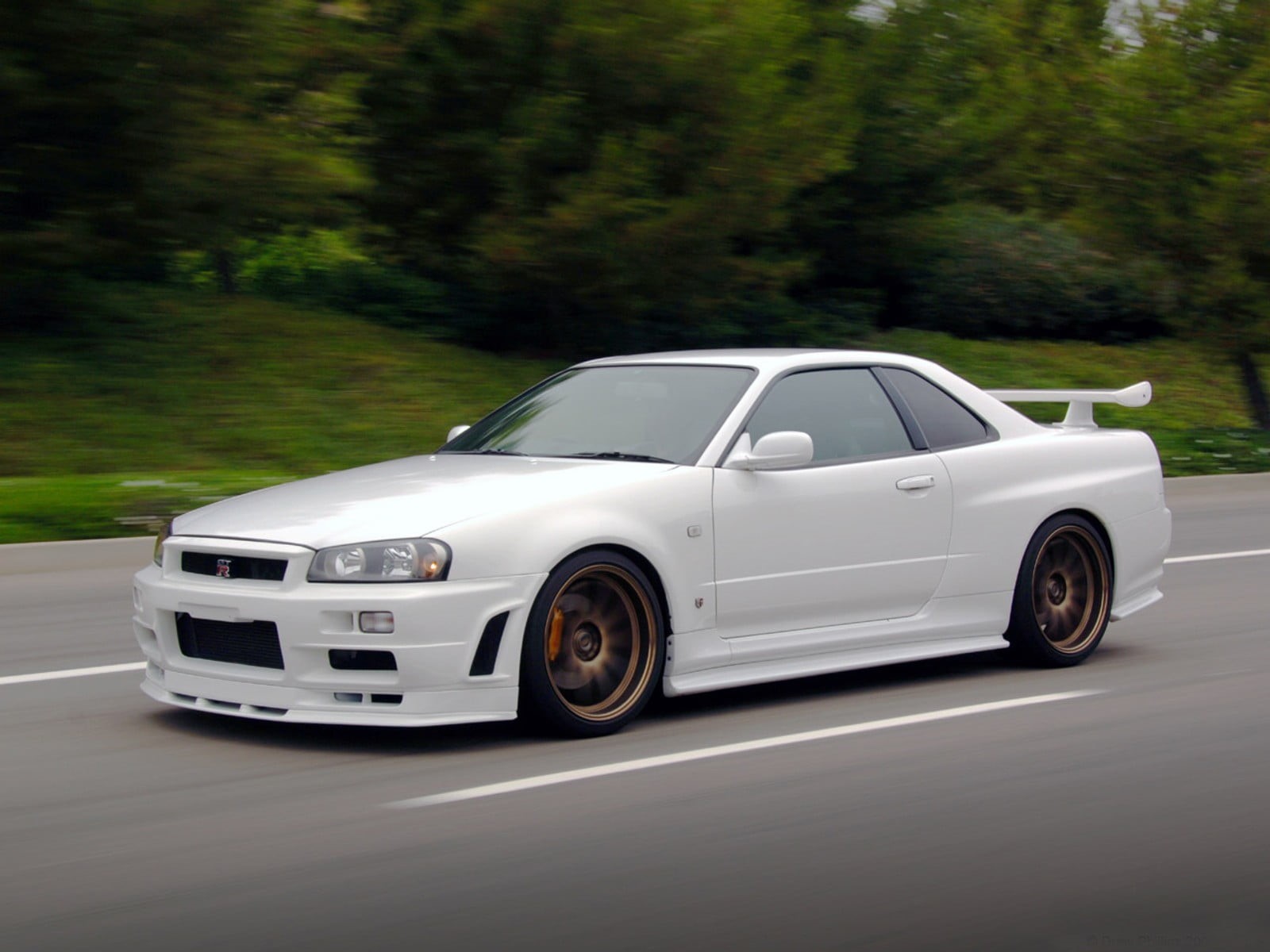 r, road, tree, nature, day, mode of transportation, wheel, skyline, Nissan Skyline GT-R, outdoors, road trip, plant, white, travel, nissan, city, speed, HD Wallpaper