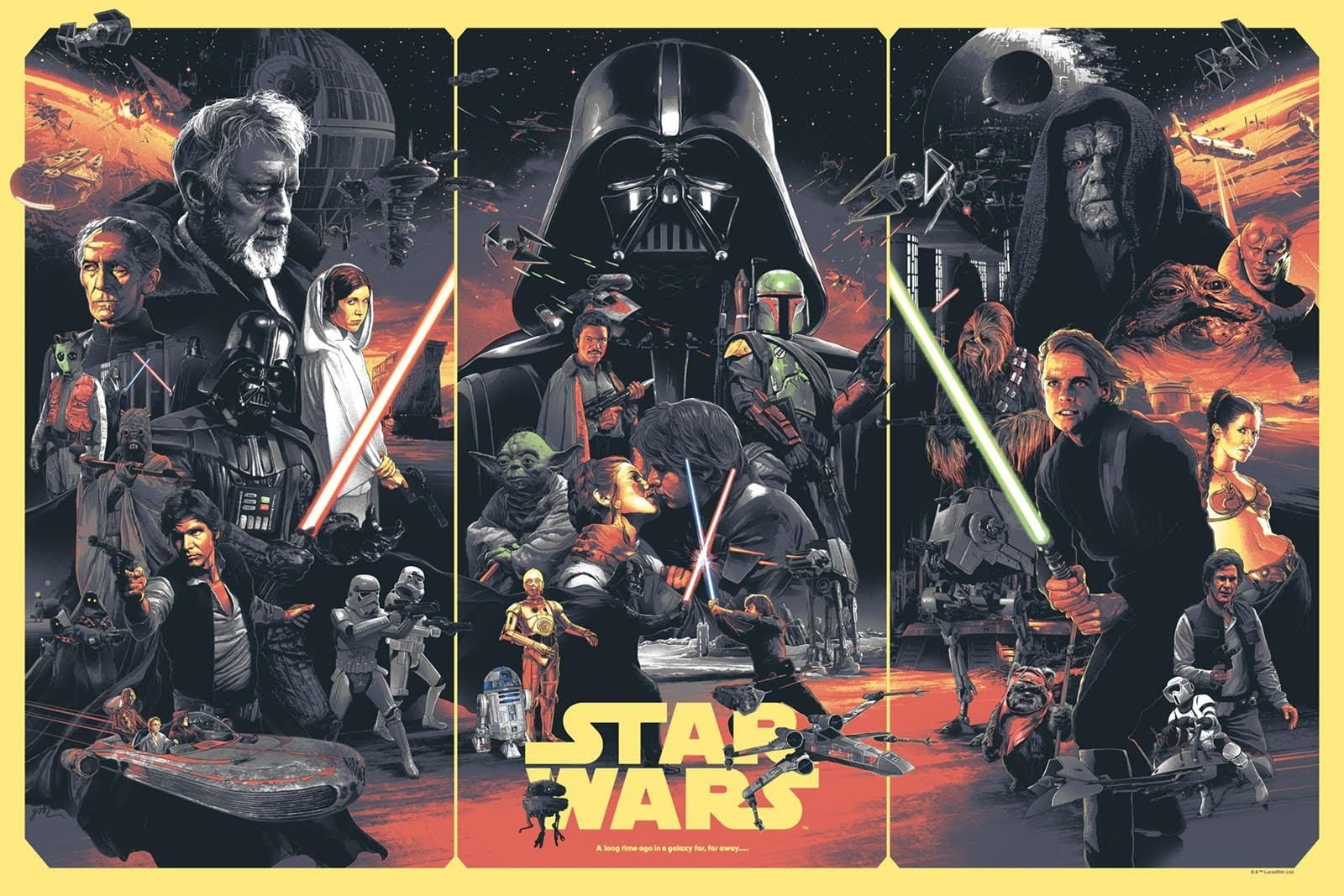 Darth Vader, R2-D2, Jaba The Hut, 720P, Star Wars, Ewok, stormtrooper, Luke Skywalker, collage, movie poster, Han Solo, Grandmoff Tarkin, Boba Fett, Obi-Wan Kenobi, HD Wallpaper