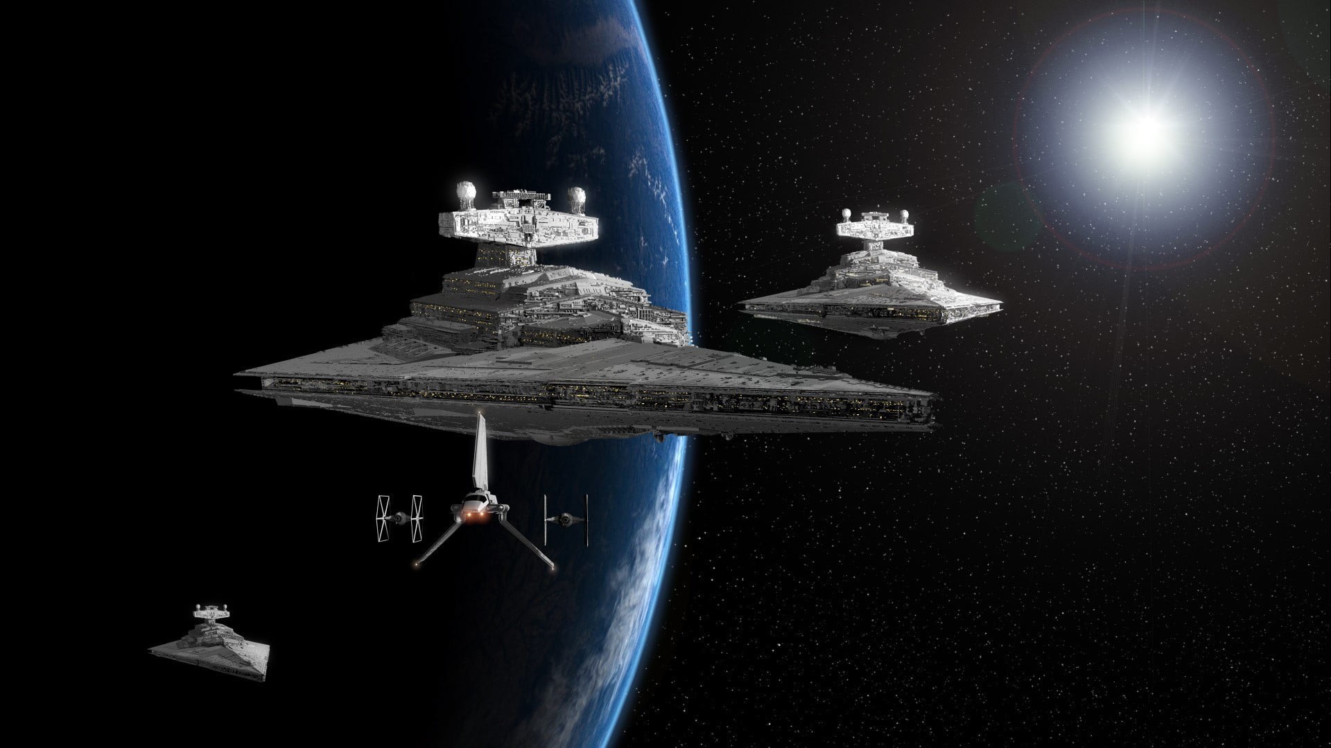 Star Wars, Star Destroyer, science, astronomy, architecture, wars, indoors, tower, space, digital composite, lighting equipment, planet - space, movies, HD Wallpaper