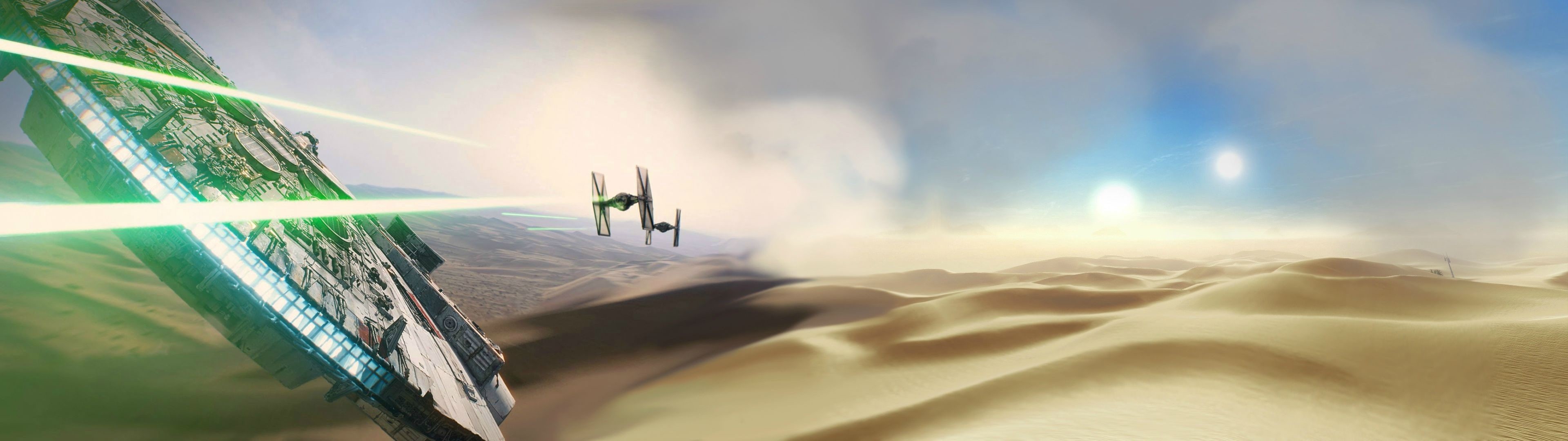 Star Wars, ultrawide, dual monitors, 4K, multiple display, HD Wallpaper