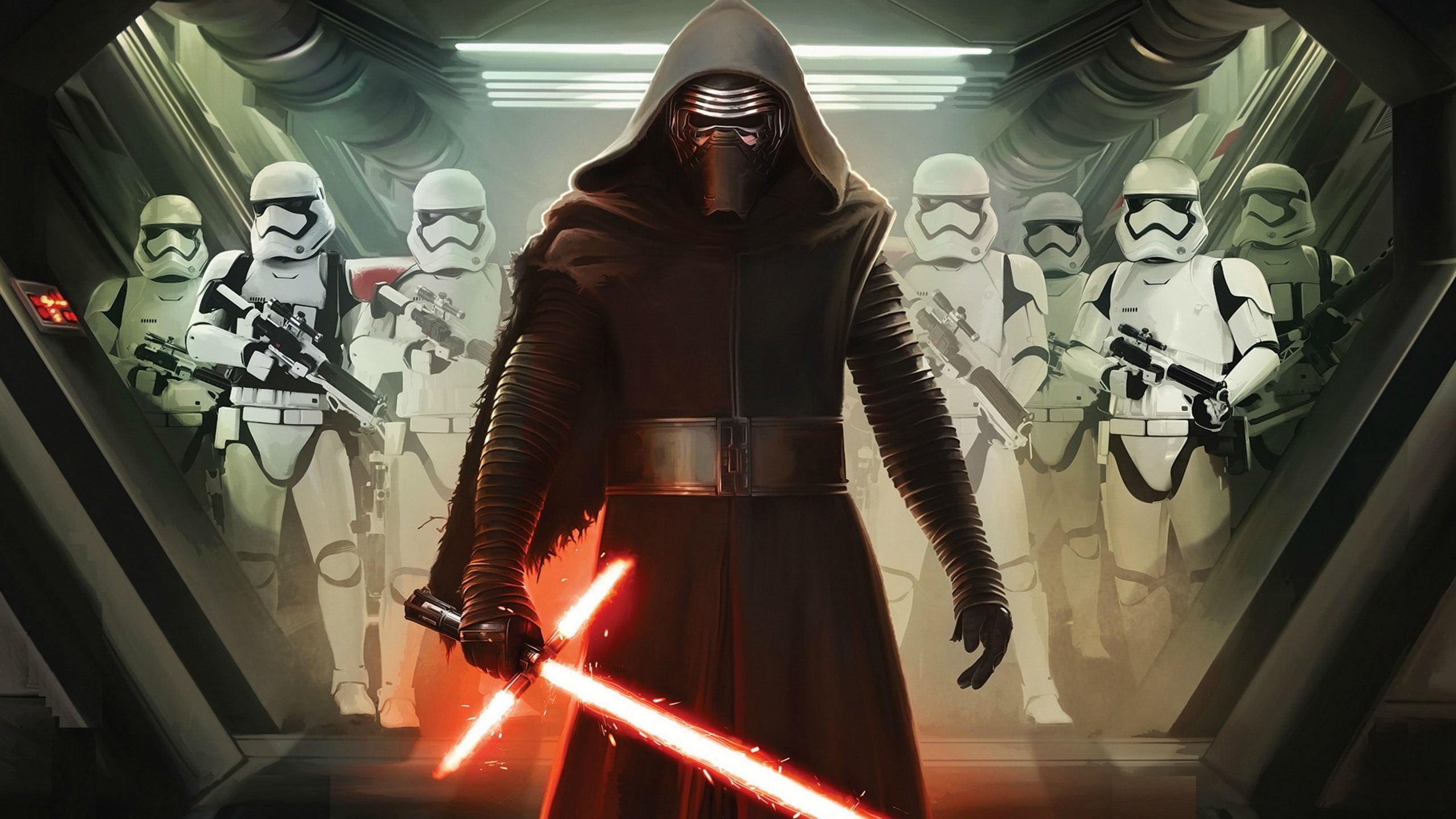 wars, Star Wars, halloween, technology, representation, female likeness, lightsaber, 2K, front view, evil, indoors, spooky, window, futuristic, HD Wallpaper