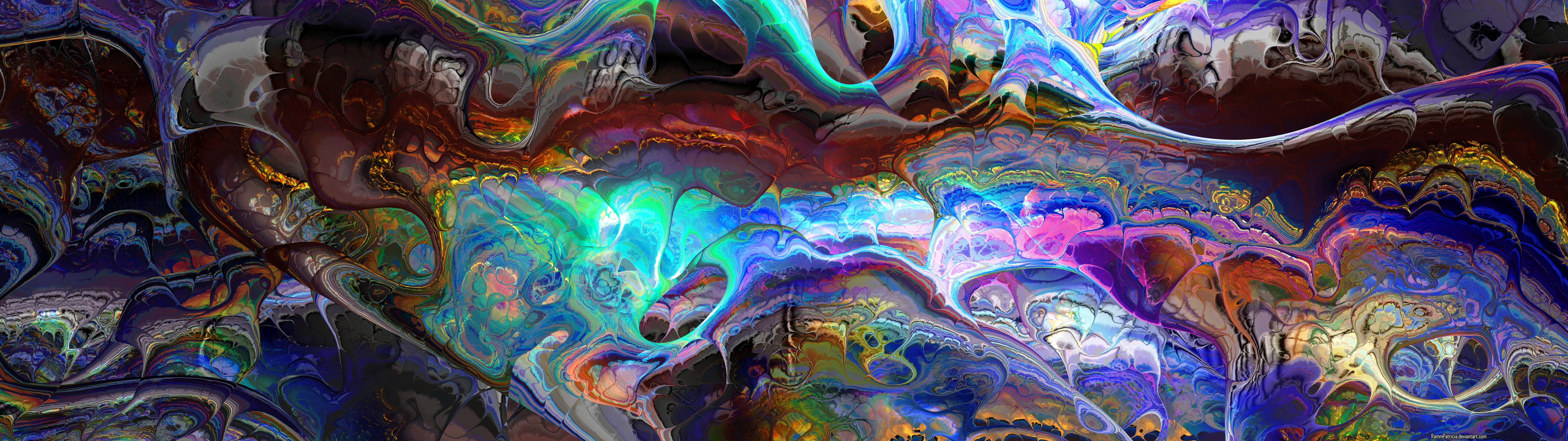 digital art, nebula, abstract, space art, dual display, RammPatricia, colorful, space, 8K, digital, galaxy, multiple display, dual monitors, HD Wallpaper