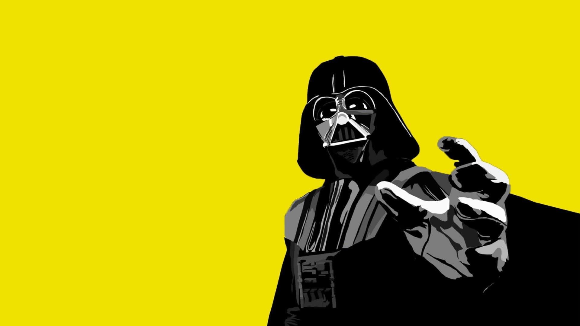 disguise, copy space, minimalism, obscured face, indoors, wall - building feature, unrecognizable person, Sith, waist up, darth, yellow, Star Wars, HD Wallpaper