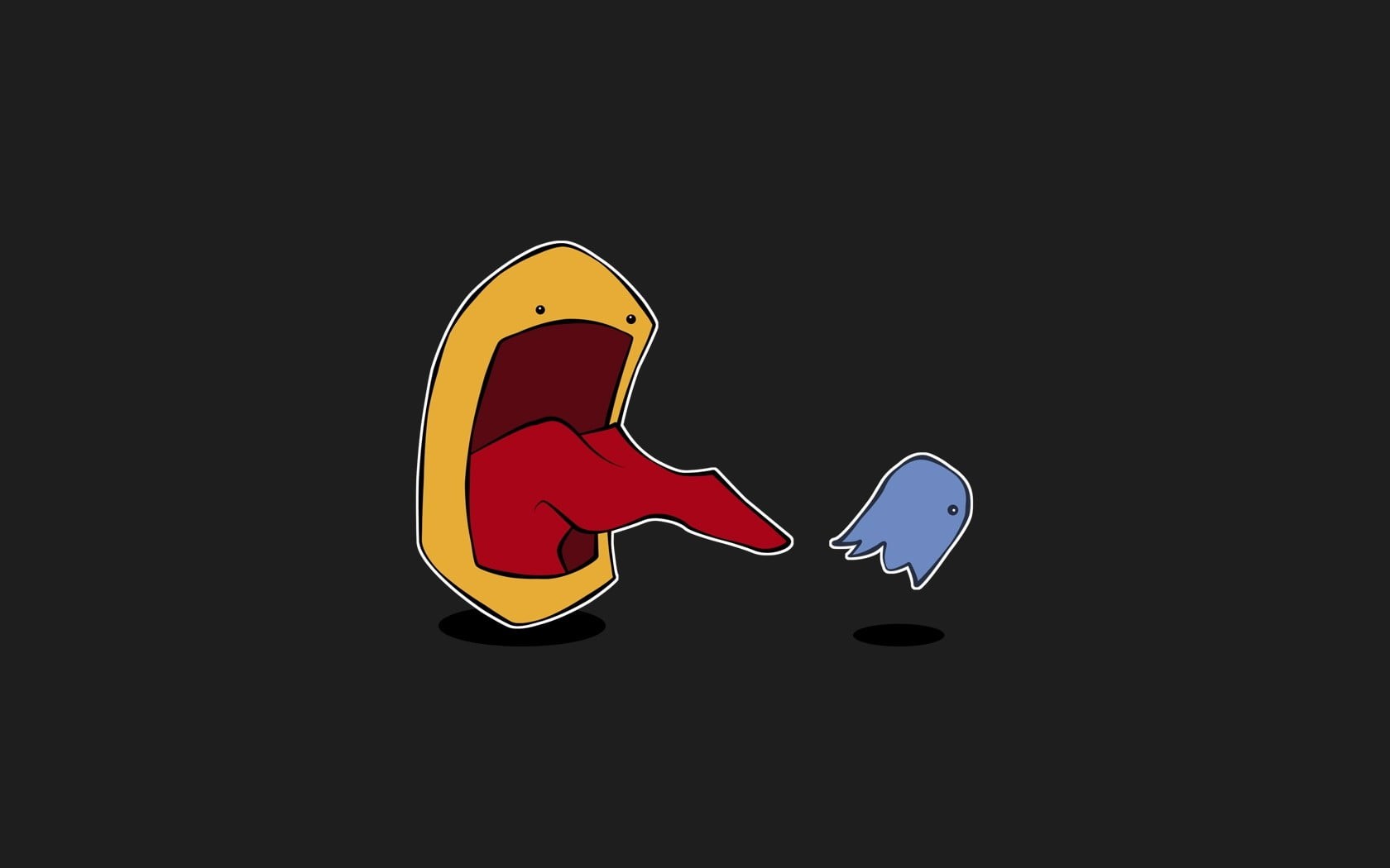 indoors, animal themes, Pacman, arts culture and entertainment, black background, food and drink, animal, artwork, representation, animal representation, HD Wallpaper
