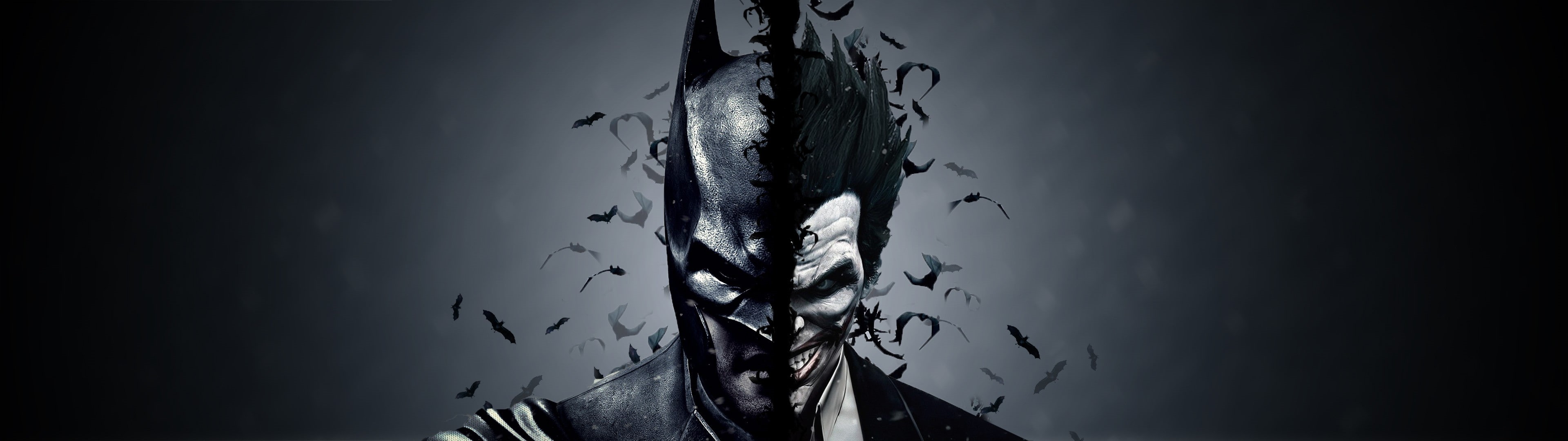 dual monitors, multiple display, Joker, Batman Begins, 4K, HD Wallpaper