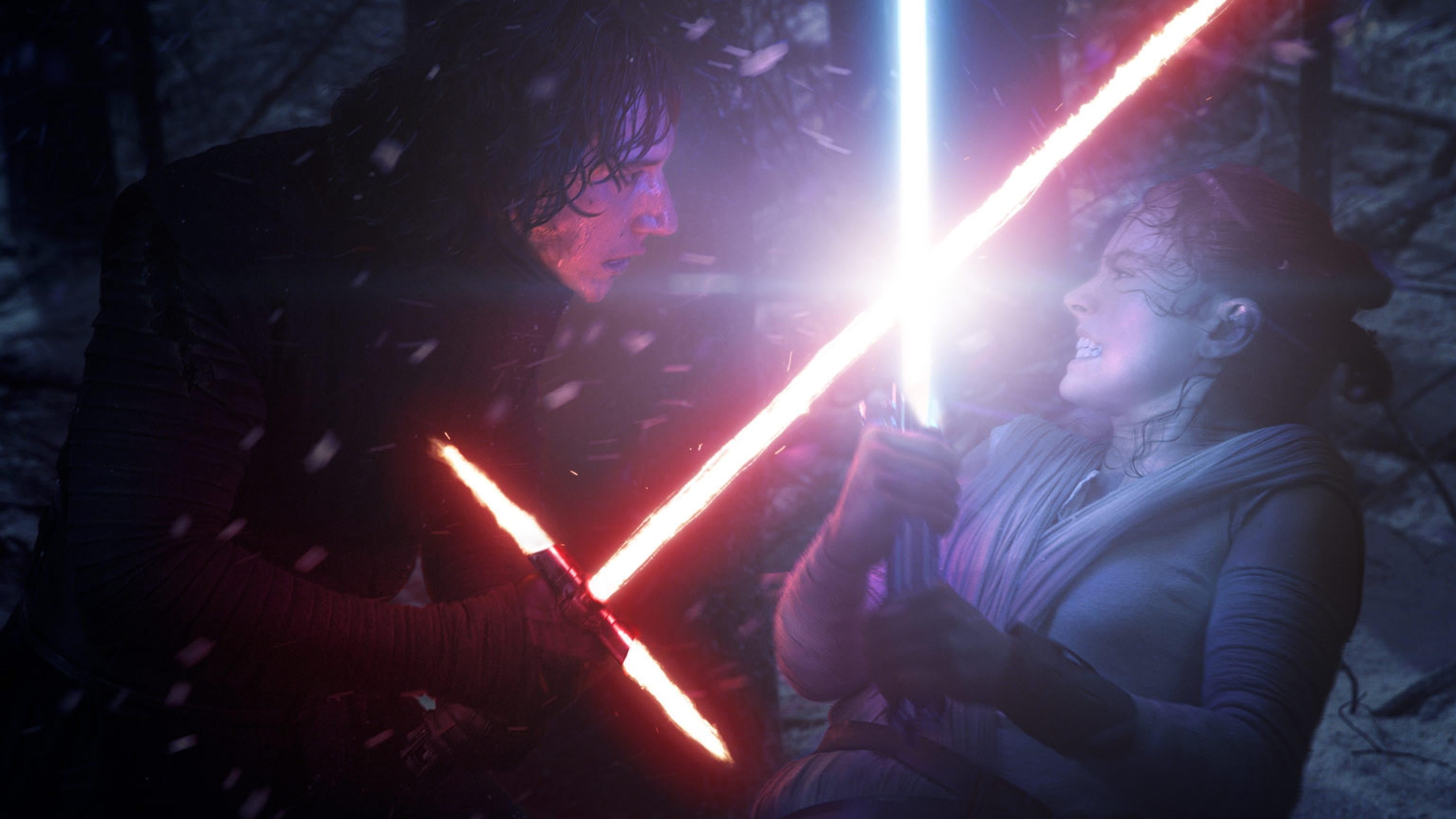 ren, arts culture and entertainment, illuminated, nightlife, young women, young adult, musician, wars, lens flare, lightsaber, 2K, rey, artist, Star Wars: The Force Awakens, HD Wallpaper