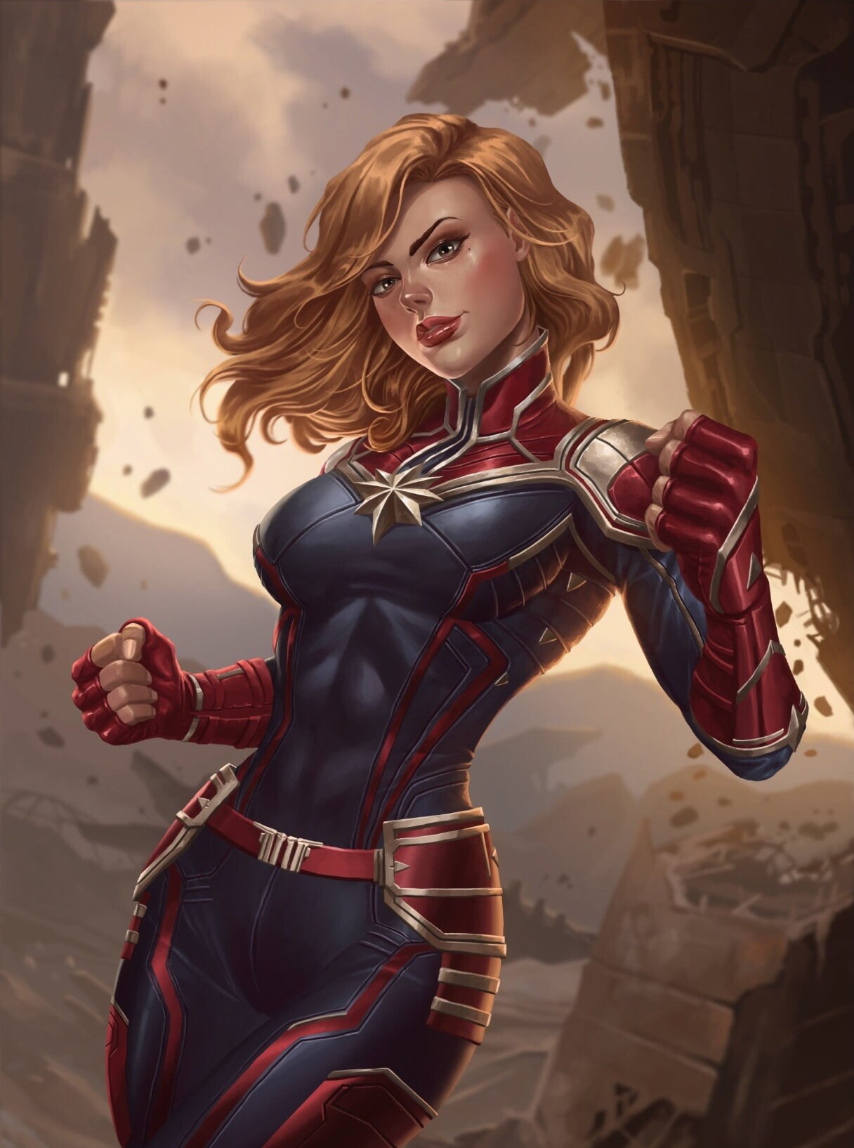 720P, nature, beautiful woman, Marvel Comics, Carol Danvers, adult, fashion, hairstyle, one person, women, females, hair, fantasy, young adult, glamour, Phone HD Wallpaper