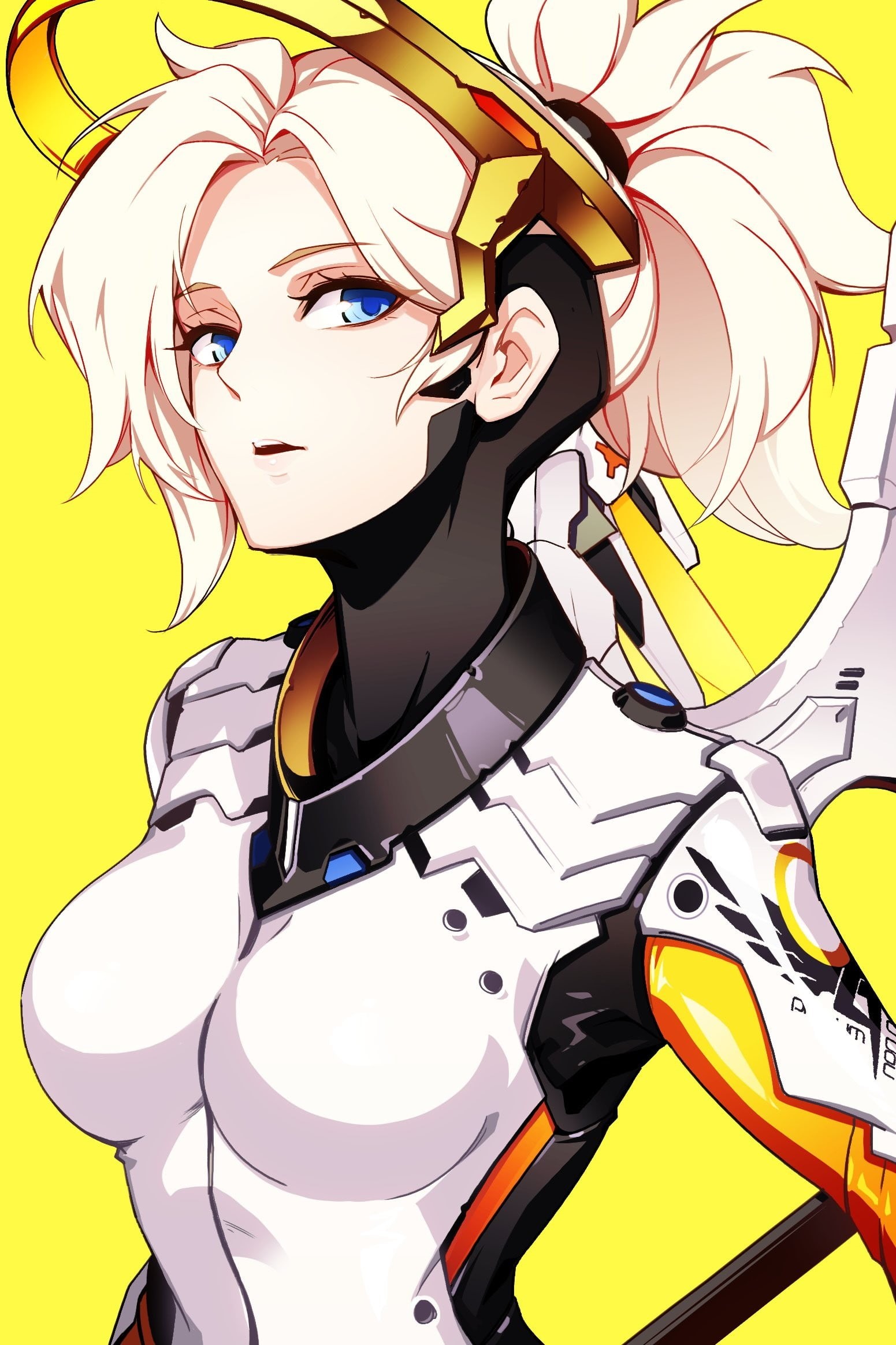 real people, illustration, female, outdoors, bodysuit, emotion, pink, blue eyes, human body part, character, communication, portrait, Mercy (Overwatch), Phone HD Wallpaper