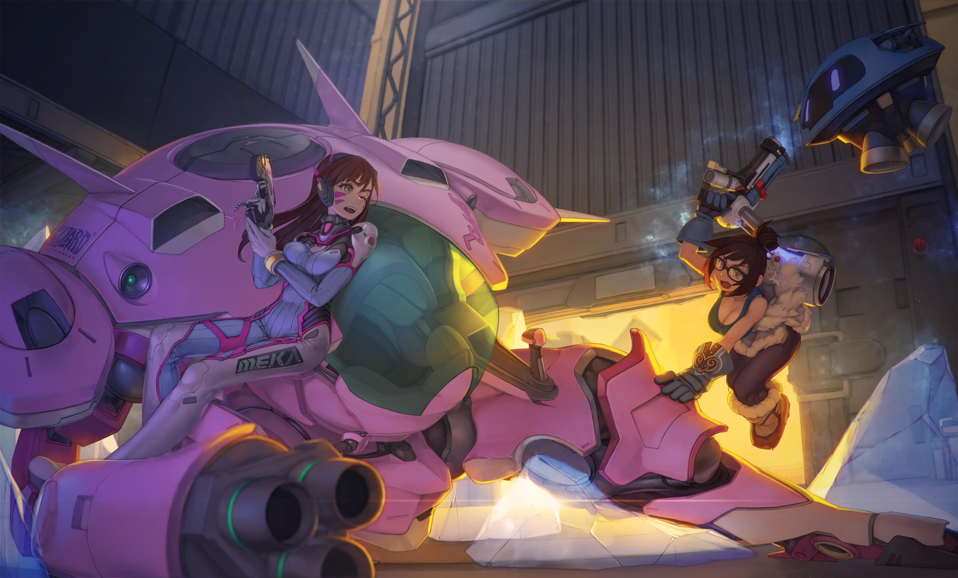 full length, arts culture and entertainment, Mei (Overwatch), lifestyles, gun, purple, long hair, bodysuit, adult, real people, 2K, representation, outdoors, HD Wallpaper