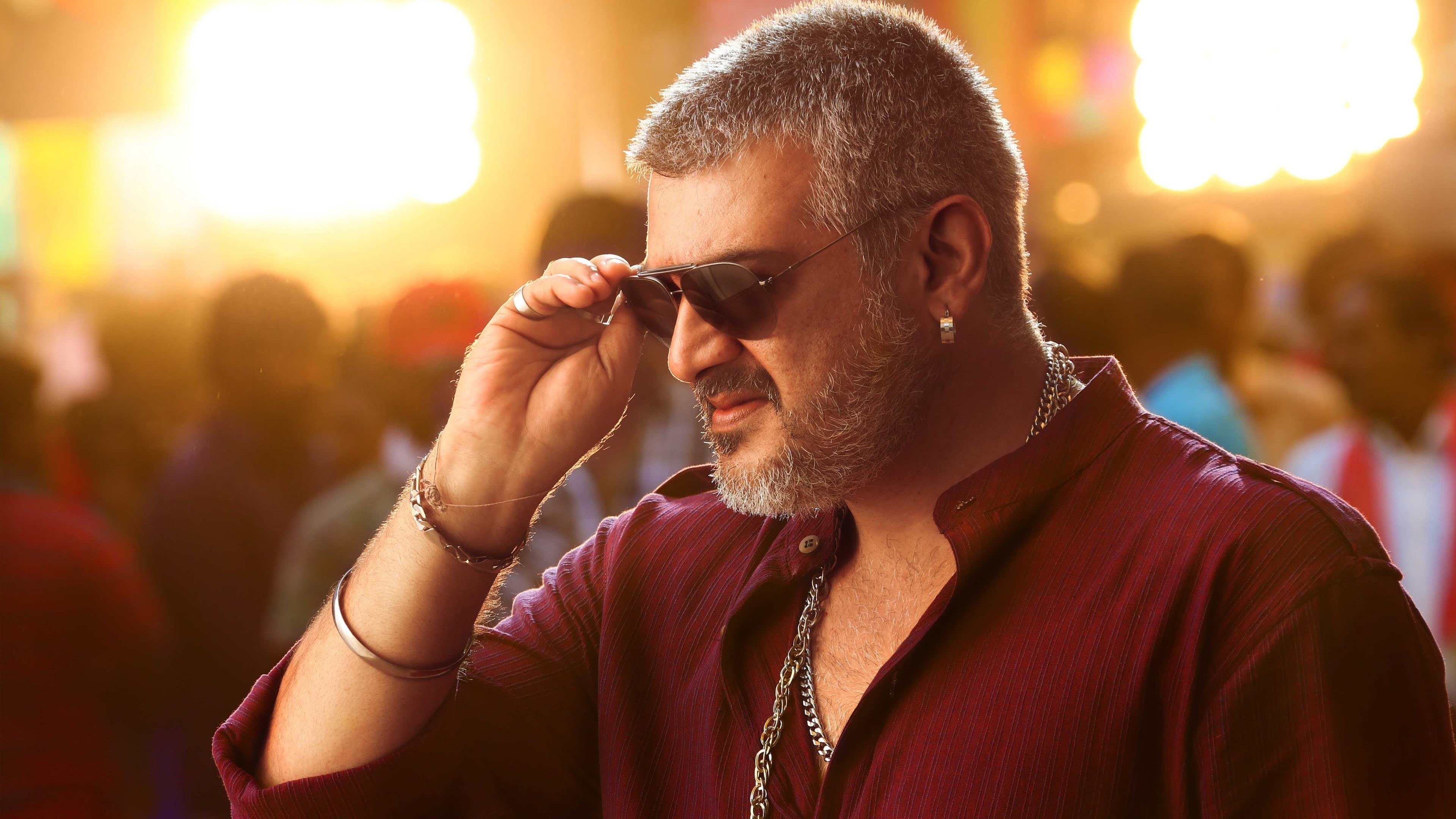 incidental people, leisure activity, mature men, ajith kumar, 4K, adult, casual clothing, outdoors, glasses, one person, portrait, watching, facial hair, HD Wallpaper