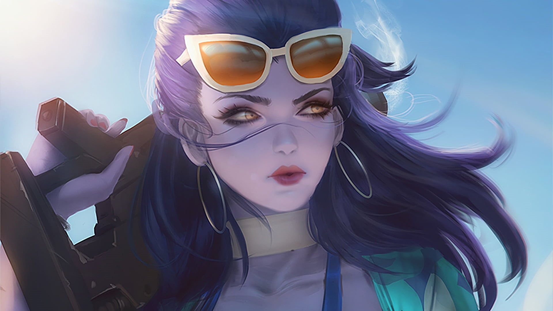 outdoors, beauty, young women, women, video games, sunglasses, fashion, long hair, portrait, lifestyles, headshot, glasses, one person, woman, adult, 1080P, HD Wallpaper