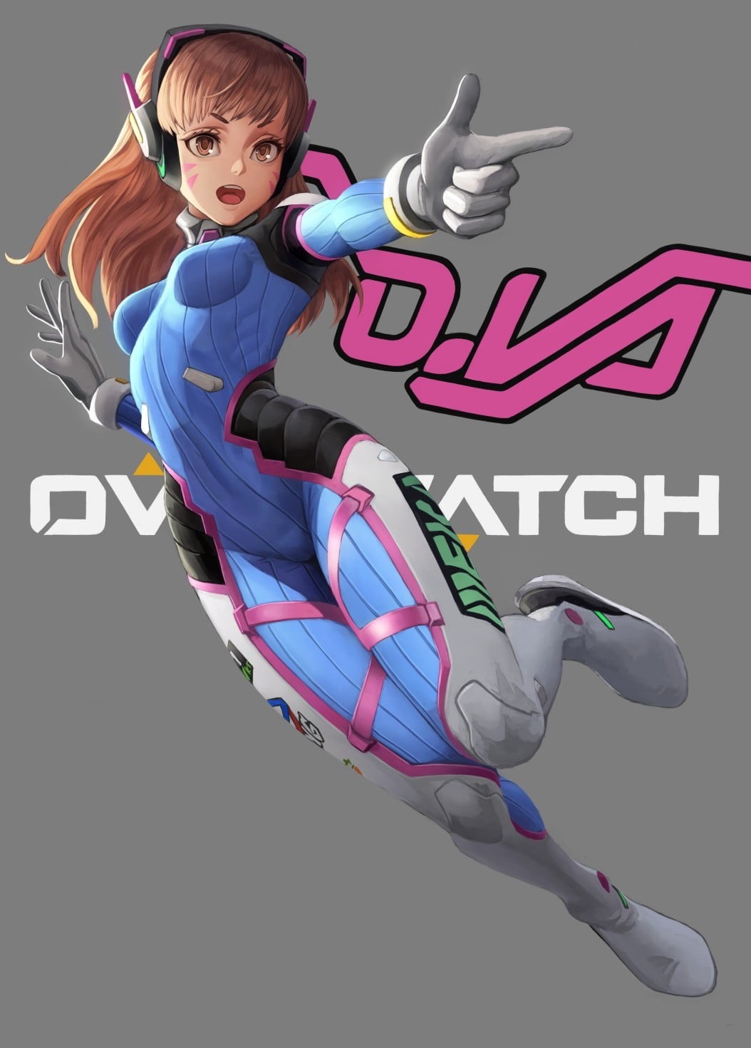 d, full length, teenager, human body part, males, studio shot, one person, adolescence, communication, bodysuit, sign, Overwatch, occupation, D.Va (Overwatch), Phone HD Wallpaper