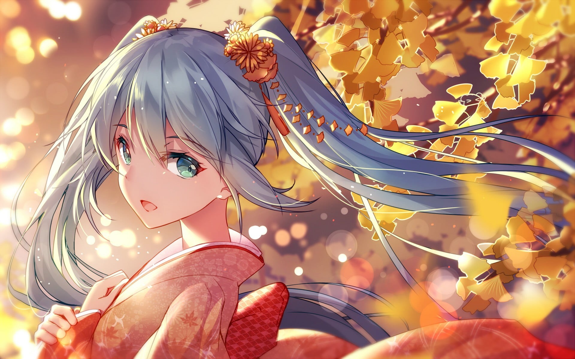 hairstyle, real people, women, illuminated, anime girls, lifestyles, celebration, kimono, Japanese clothes, portrait, young women, one person, outdoors, HD Wallpaper