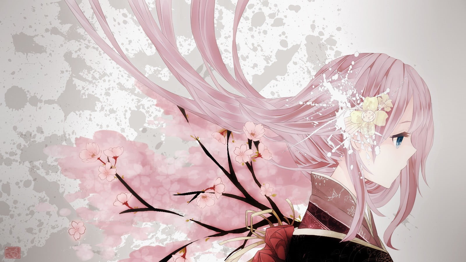 pink color, pink, close-up, white color, petal, flower head, female, cherry blossom, haired, day, beauty in nature, illustration, springtime, vulnerability, HD Wallpaper