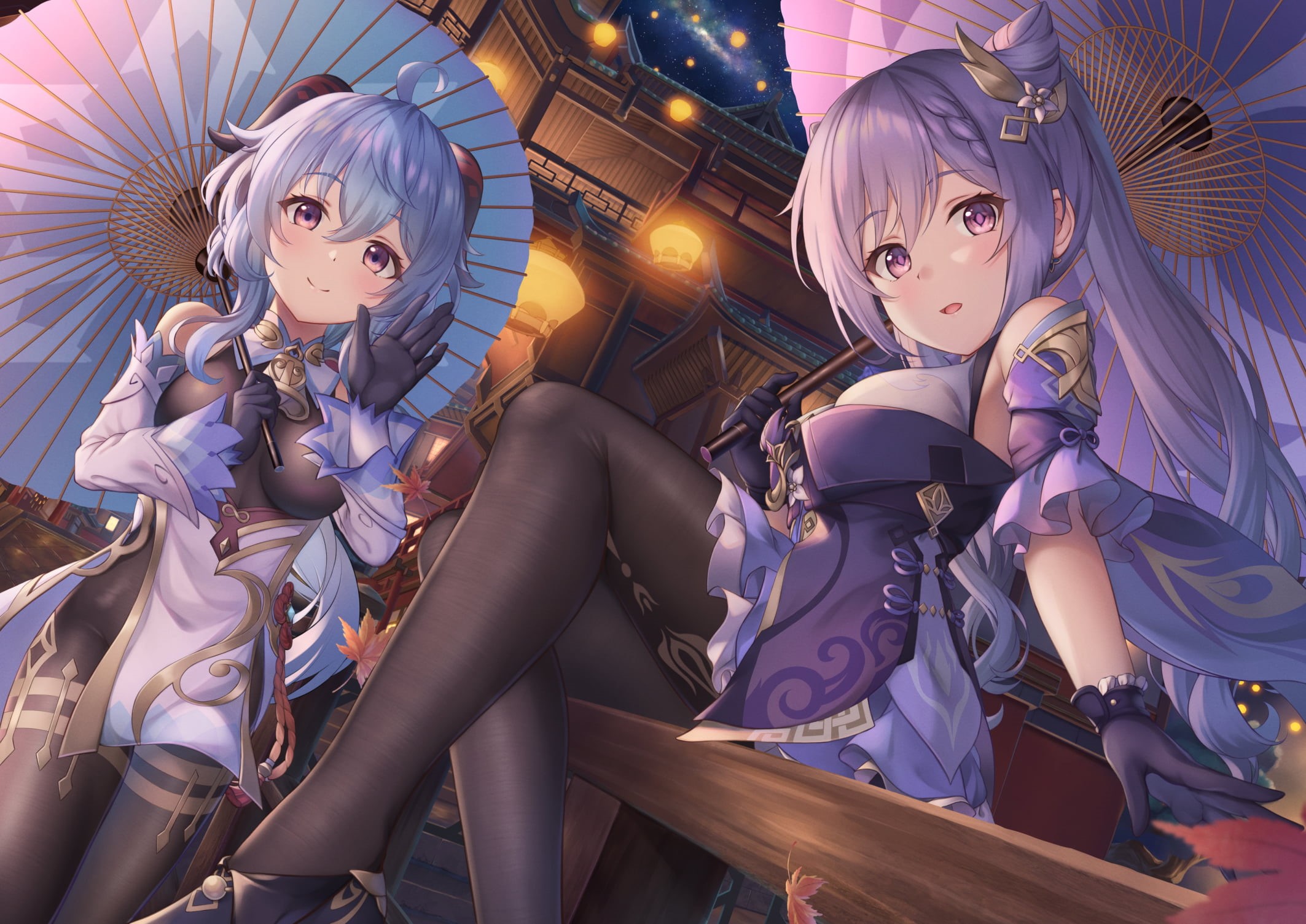 Genshin Impact, Ganyu (Genshin Impact), keqing (genshin impact), 1080P, HD Wallpaper