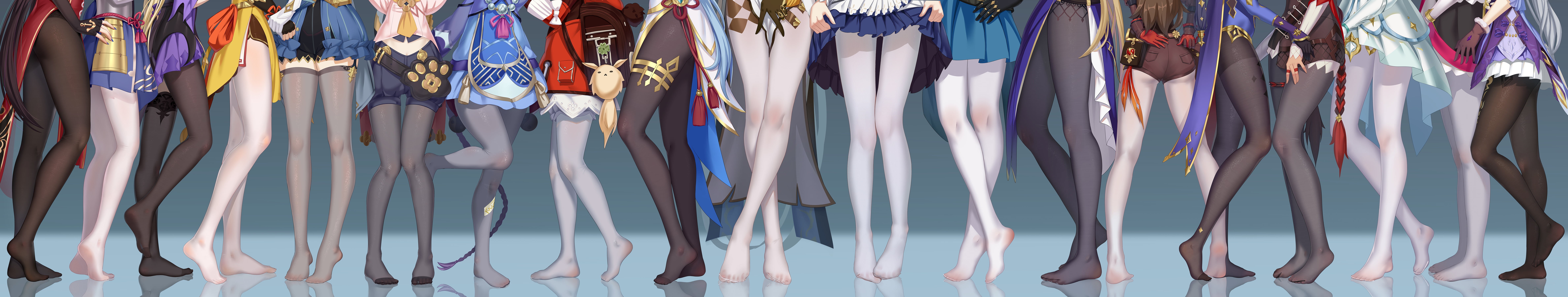 Mona (Genshin Impact), keqing (genshin impact), Ganyu (Genshin Impact), Ningguang (Genshin Impact), Genshin Impact, 8K, legs, HD Wallpaper