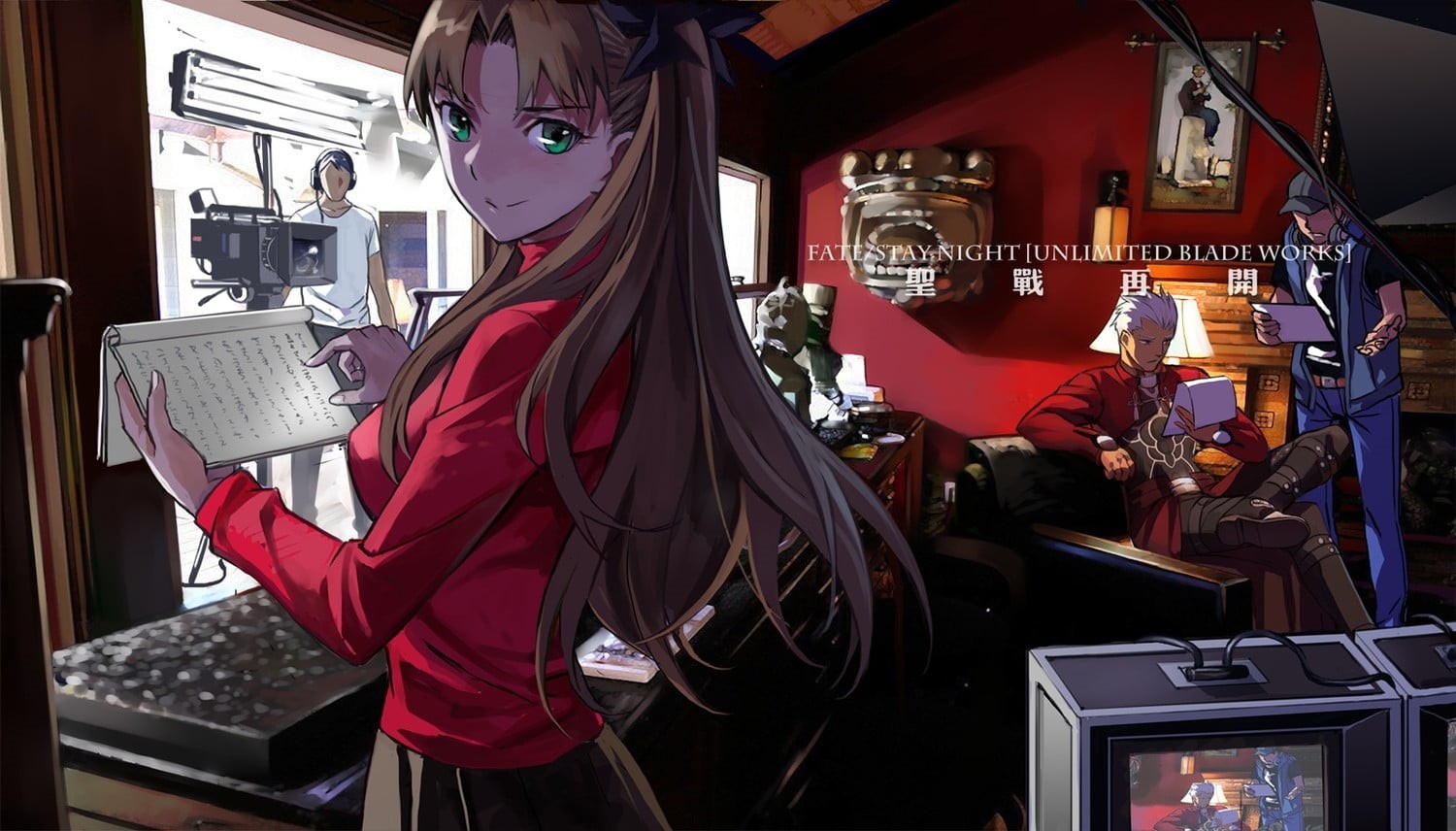 real people, casual clothing, indoors, hairstyle, Tohsaka Rin, anime, occupation, character, anime girls, 720P, holding, standing, red, one person, shopping, HD Wallpaper