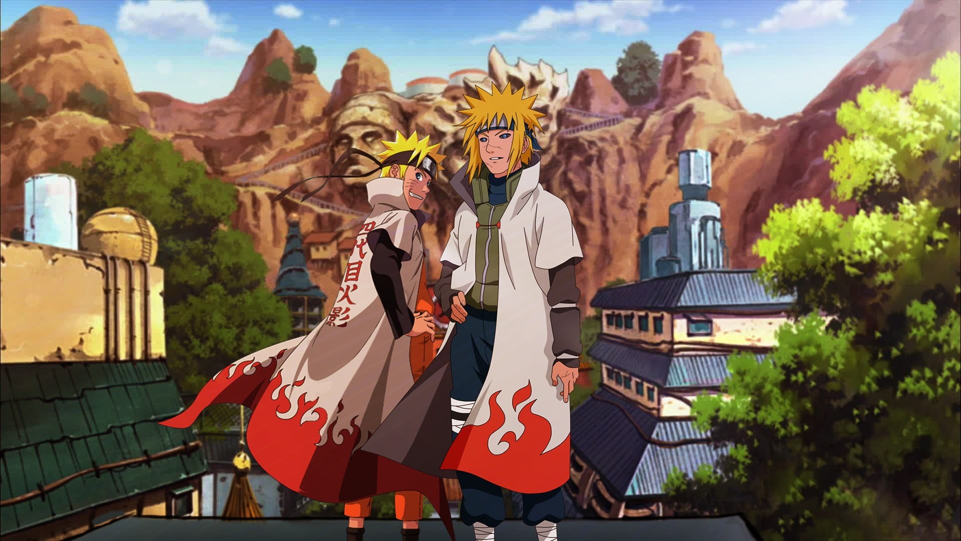 illustration, naruto, women, sunlight, outdoors, Namikaze Minato, Hokage, togetherness, 1080P, spirituality, celebration, adult, vector, uzumaki, people, HD Wallpaper