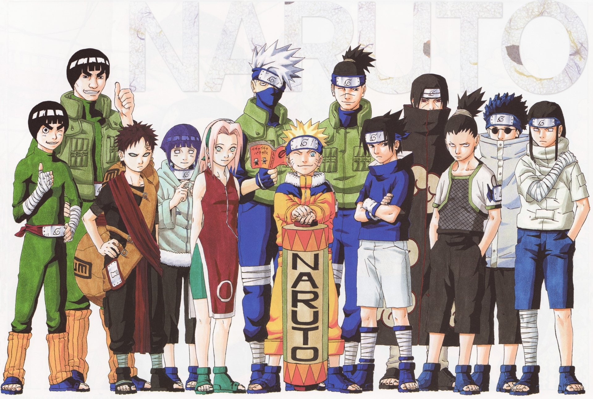 Sasuke Uchiha, Naruto, Hinata Hyūga, Itachi Uchiha, 1080P, Neji Hyūga, Anime, Kakashi Hatake, Rock Lee, illustration, Gaara (Naruto), Might Guy, Shikamaru Nara, HD Wallpaper
