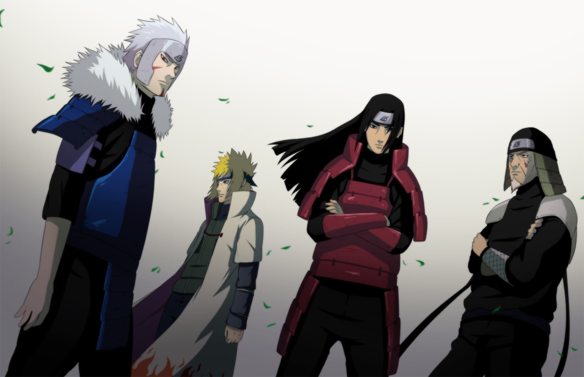 reflection, shipuden, Naruto Shippuuden, Tobirama Senju, headscarf, Namikaze Minato, 1080P, obscured face, illustration, human representation, group of people, HD Wallpaper