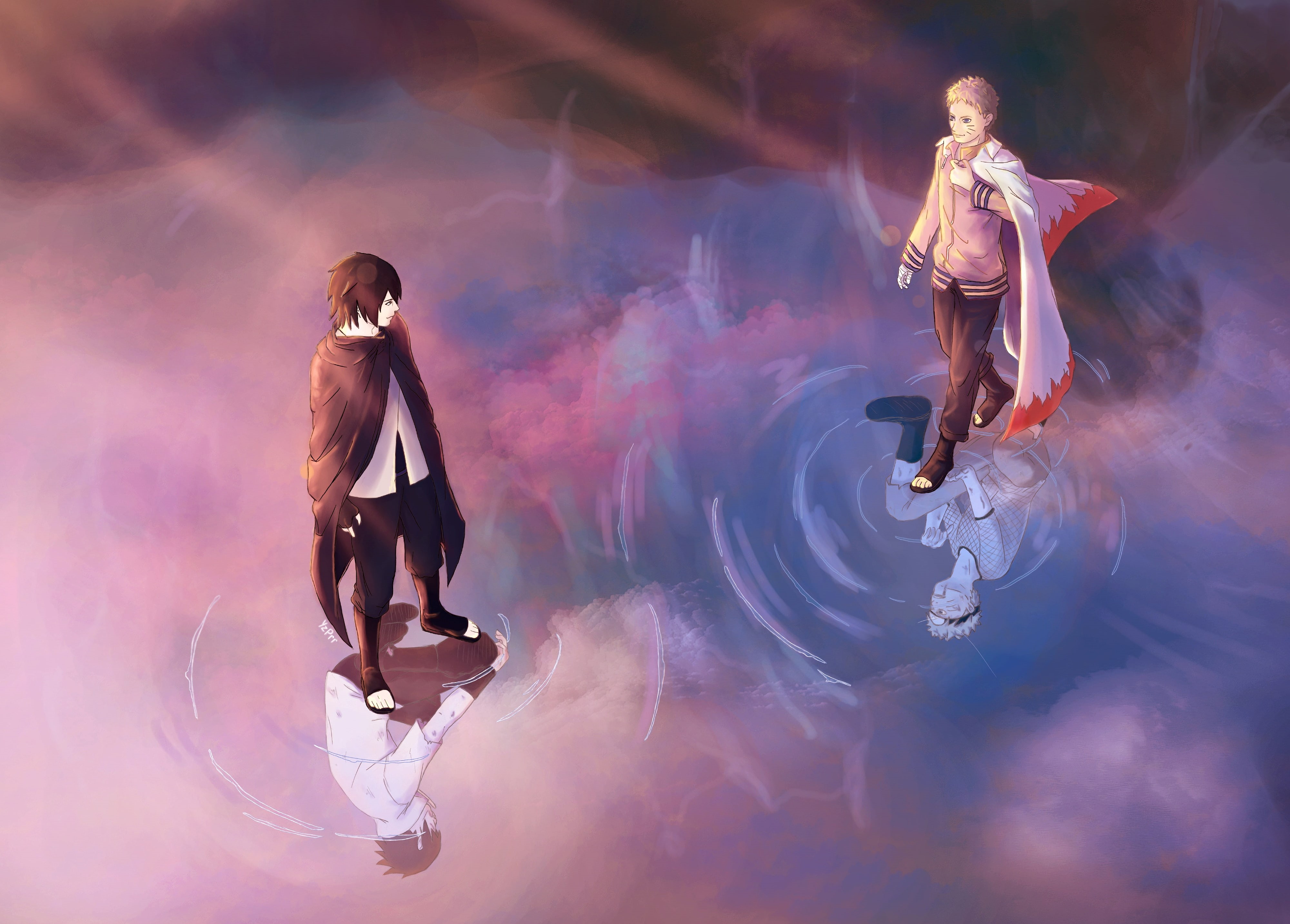 Anime, 4K, Boruto, Sasuke Uchiha, Naruto Uzumaki, HD Wallpaper