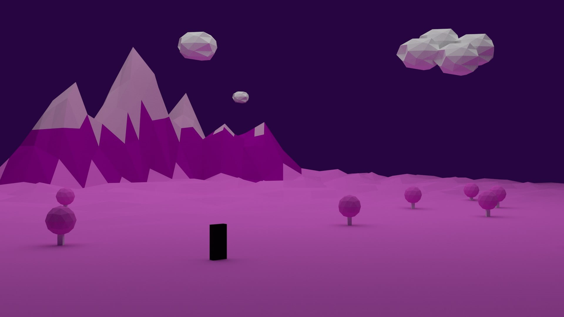 2001: A Space Odyssey, nature, environment, moon, illustration, colored background, movies, tranquil scene, night, snow, scenics - nature, pink color, pink, HD Wallpaper