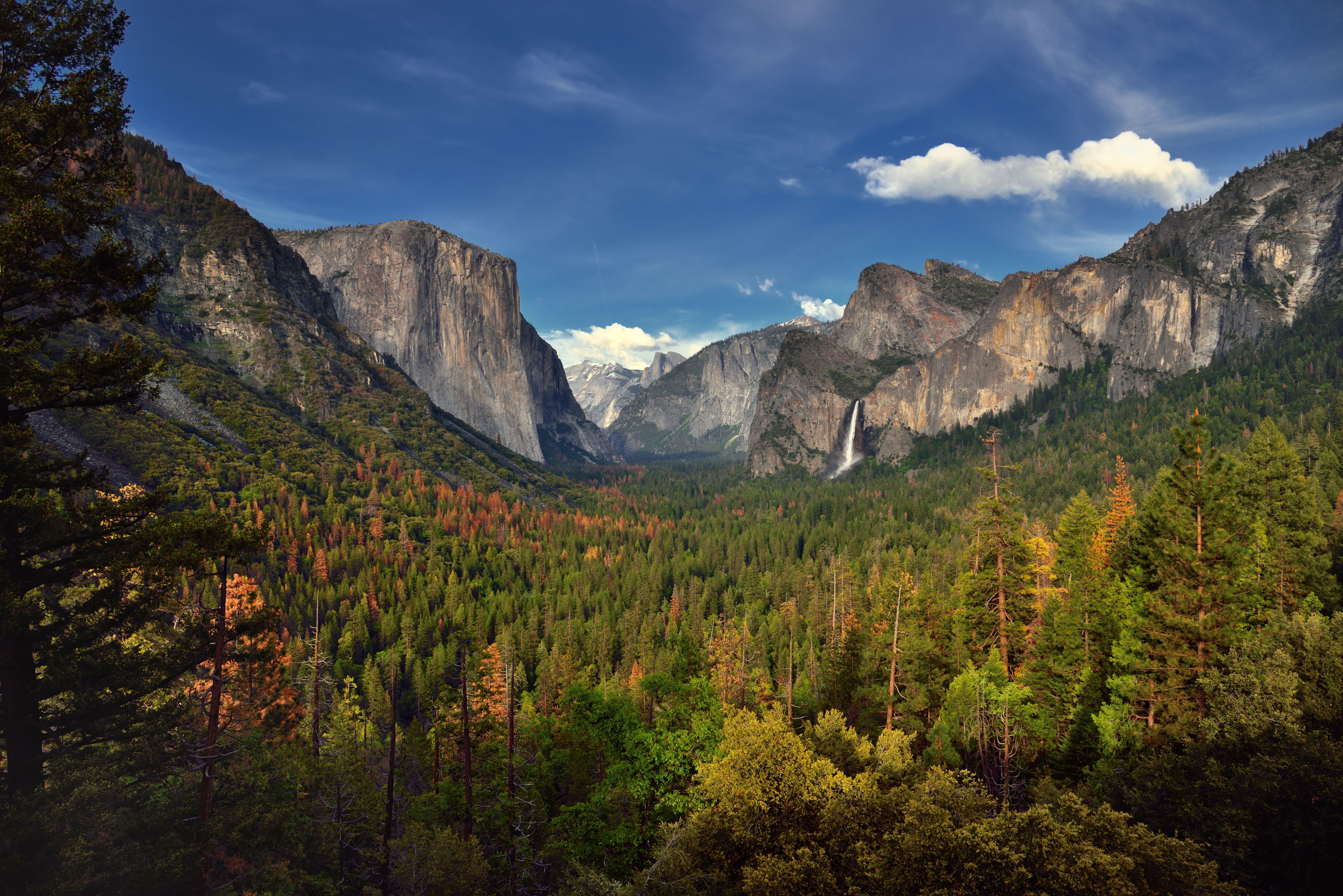 valley, Portfolio, green, Granite, Puffing, oo, Sunset, 3000 Feet High, Bridalveil Fall, national, Mountains, Cathedral Rocks, United States, Trip, Capture, HD Wallpaper