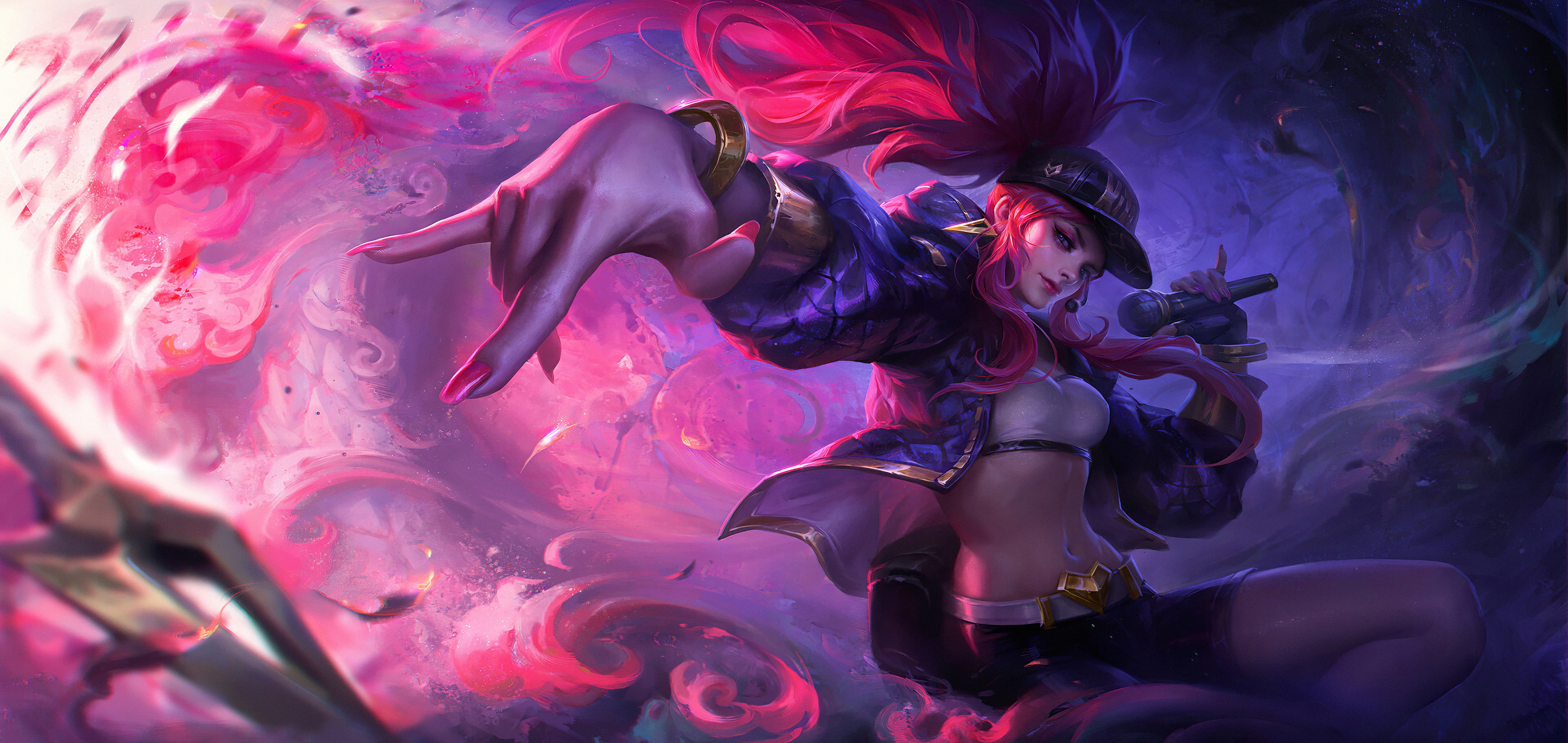 League Of Legends, Akali (League Of Legends), Long Hair, Video Game, 4K, Pink Hair, HD Wallpaper