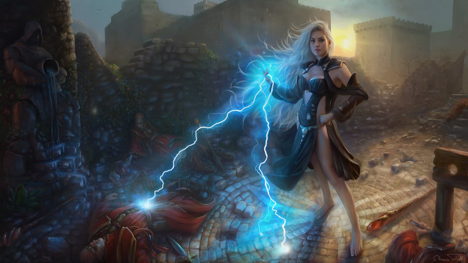 Sorceress, Mage, Fantasy, Woman, 1080P, HD Wallpaper