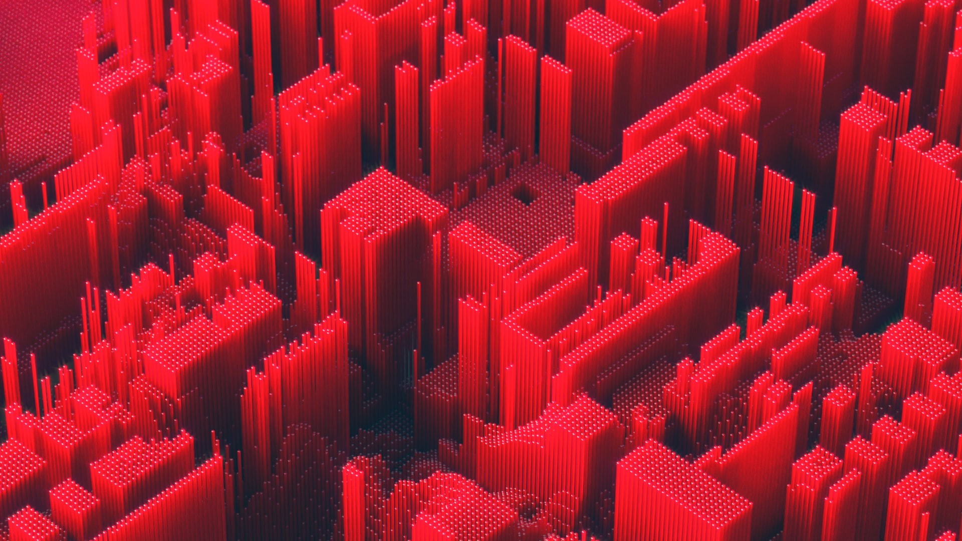 1080P, 3D, render, red, abstract, digital art, HD Wallpaper