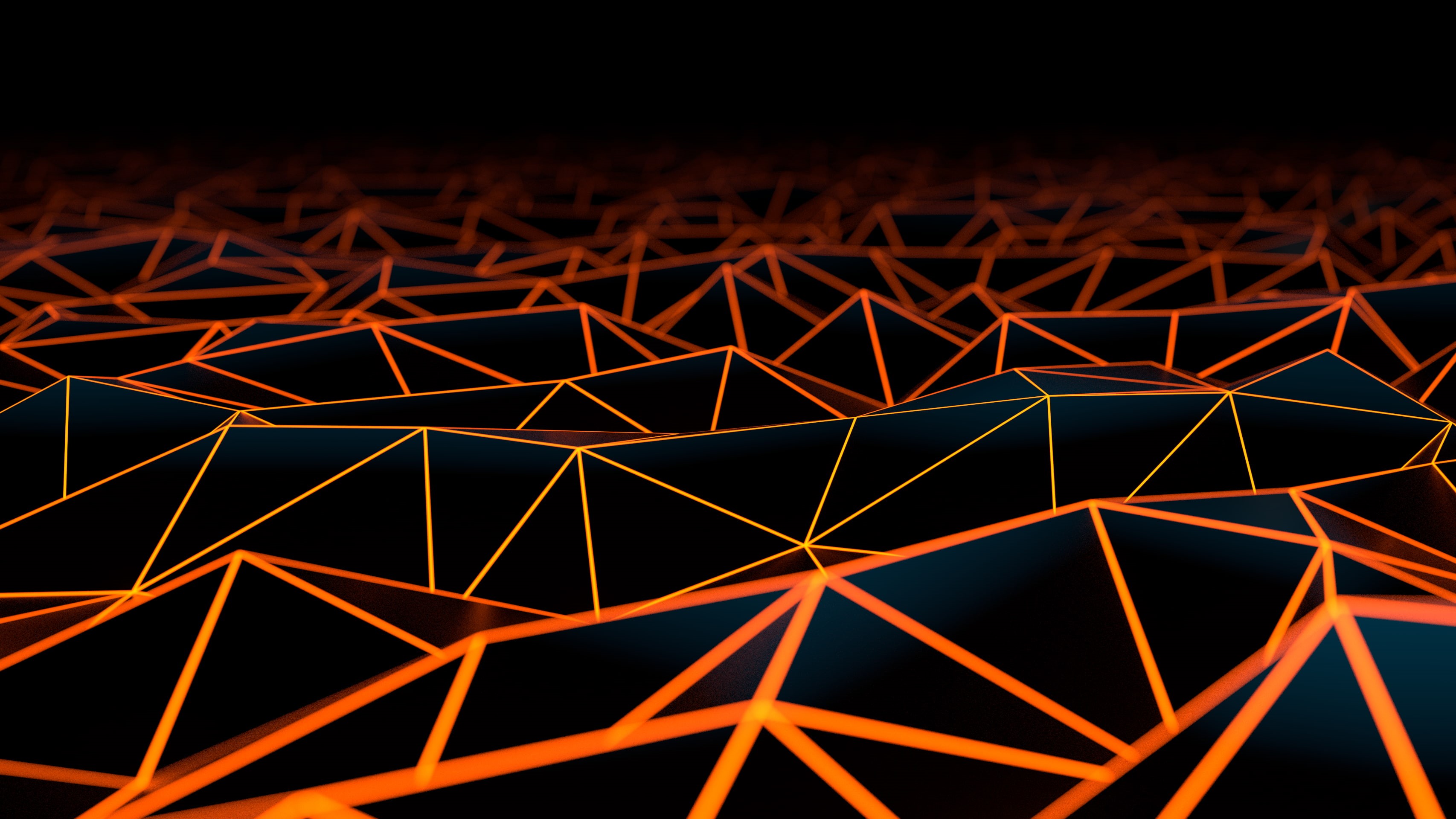 dark, geometry, black, texture, 2K, triangle, abstract, material style, digital art, HD Wallpaper