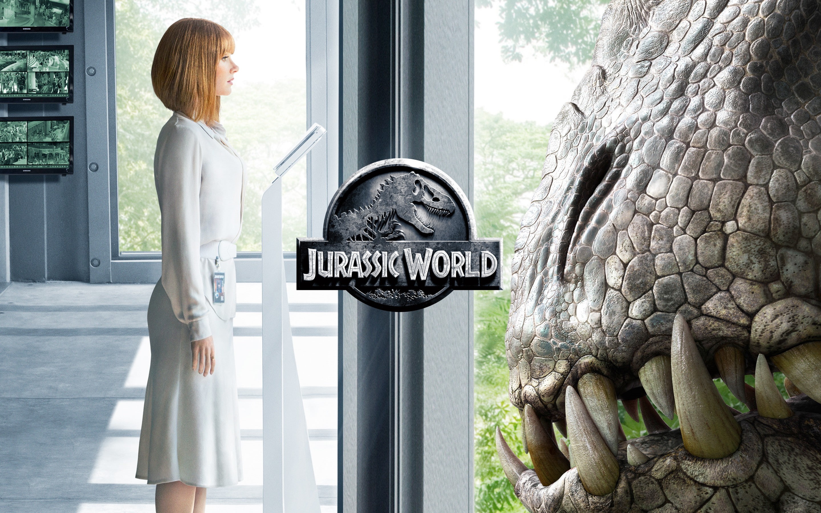 2K, Bryce Dallas Howard, dinosaurs, movies, Jurassic World, HD Wallpaper