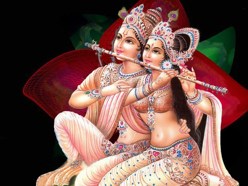 God, belief, 480P, loard, young adult, sari, Lord Krishna, beautiful, jewelry, religion, radha, flute, event, women, arts culture and entertainment, clothing, HD Wallpaper