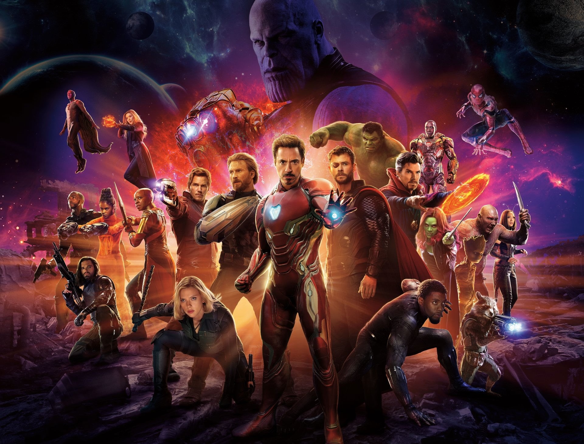 people, digital composite, Doctor Strange, Black Panther (Marvel Comics), Groot, War Machine, Shuri (Marvel Comics), Black Widow, Thor, multi colored, crowd, HD Wallpaper
