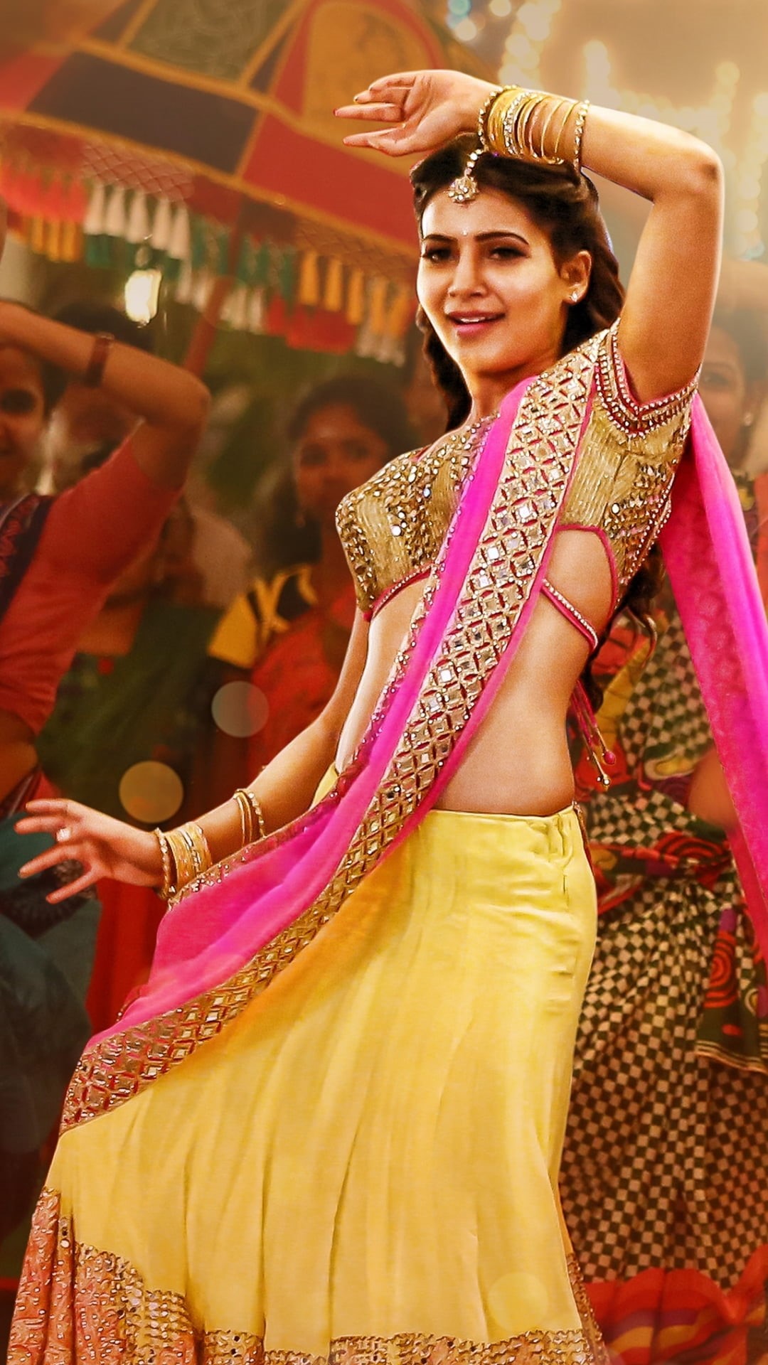 samantha, Bollywood Celebrities, traditional clothing, fashion, actress, three quarter length, Female Celebrities, 2015, clothing, portrait, young adult, Phone HD Wallpaper