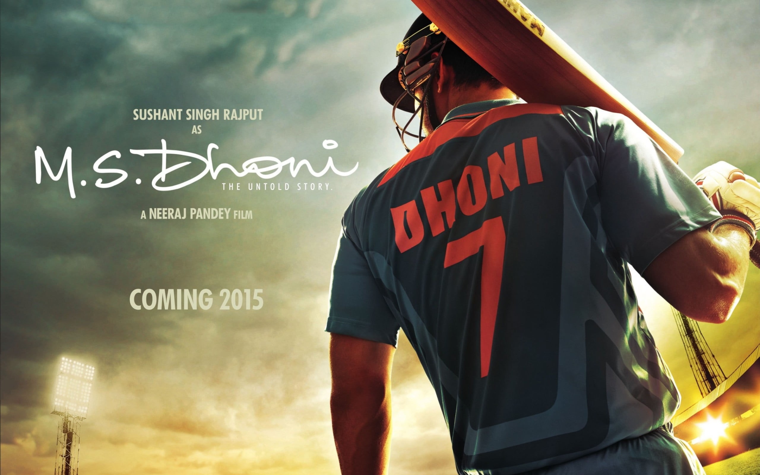 nature, Bollywood Movies, clothing, bollywood, sky, 2K, day, headwear, communication, men, dhoni, western script, s, Movies, cloud - sky, helmet, occupation, HD Wallpaper