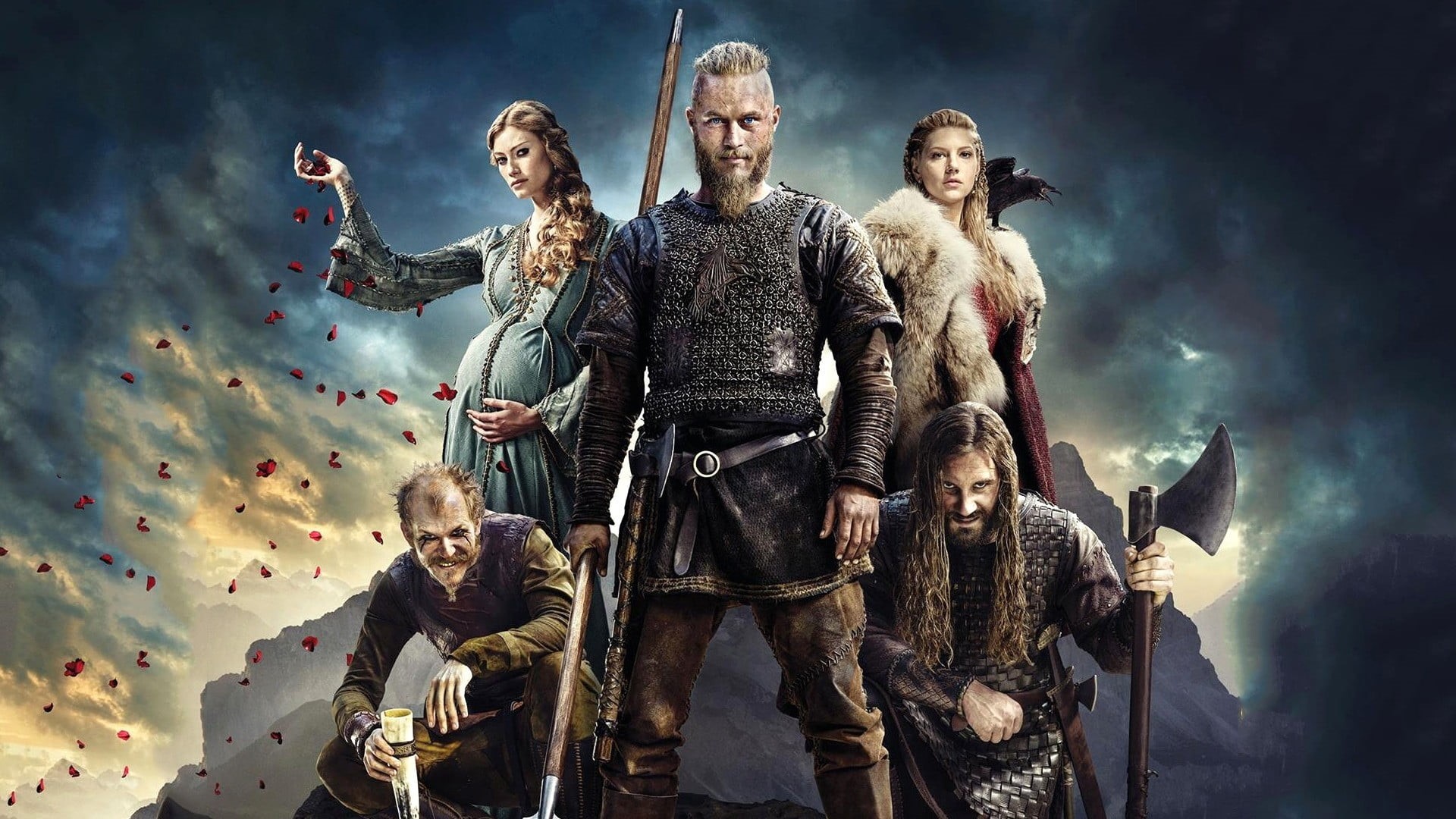 sport, black, young men, Clive Standen, people, Princess Aslaug, men, Ragnar Lodbrok, Floki, outdoors, adult, Gustaf Skarsgard, group of people, nature, HD Wallpaper