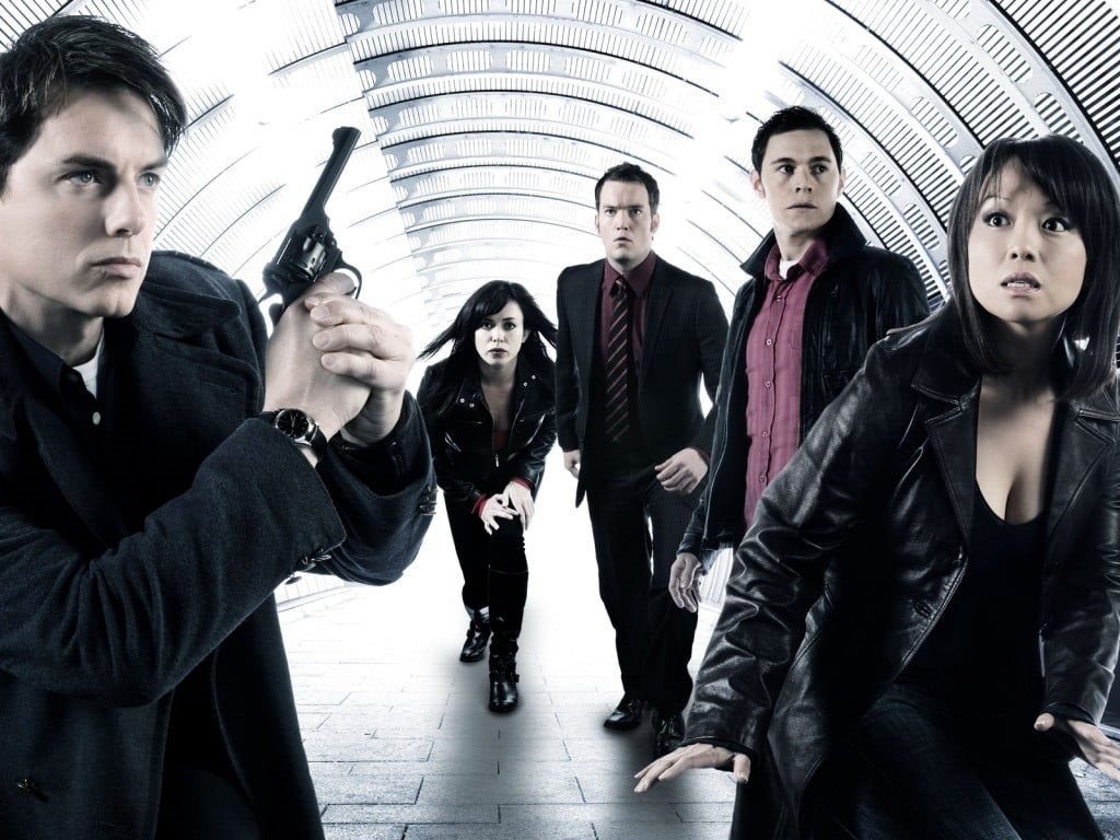 adult, clothing, group, zip, coworker, people, young adult, business, looking, young men, black, standing, John Barrowman, jacket, casual clothing, medium group of people, HD Wallpaper